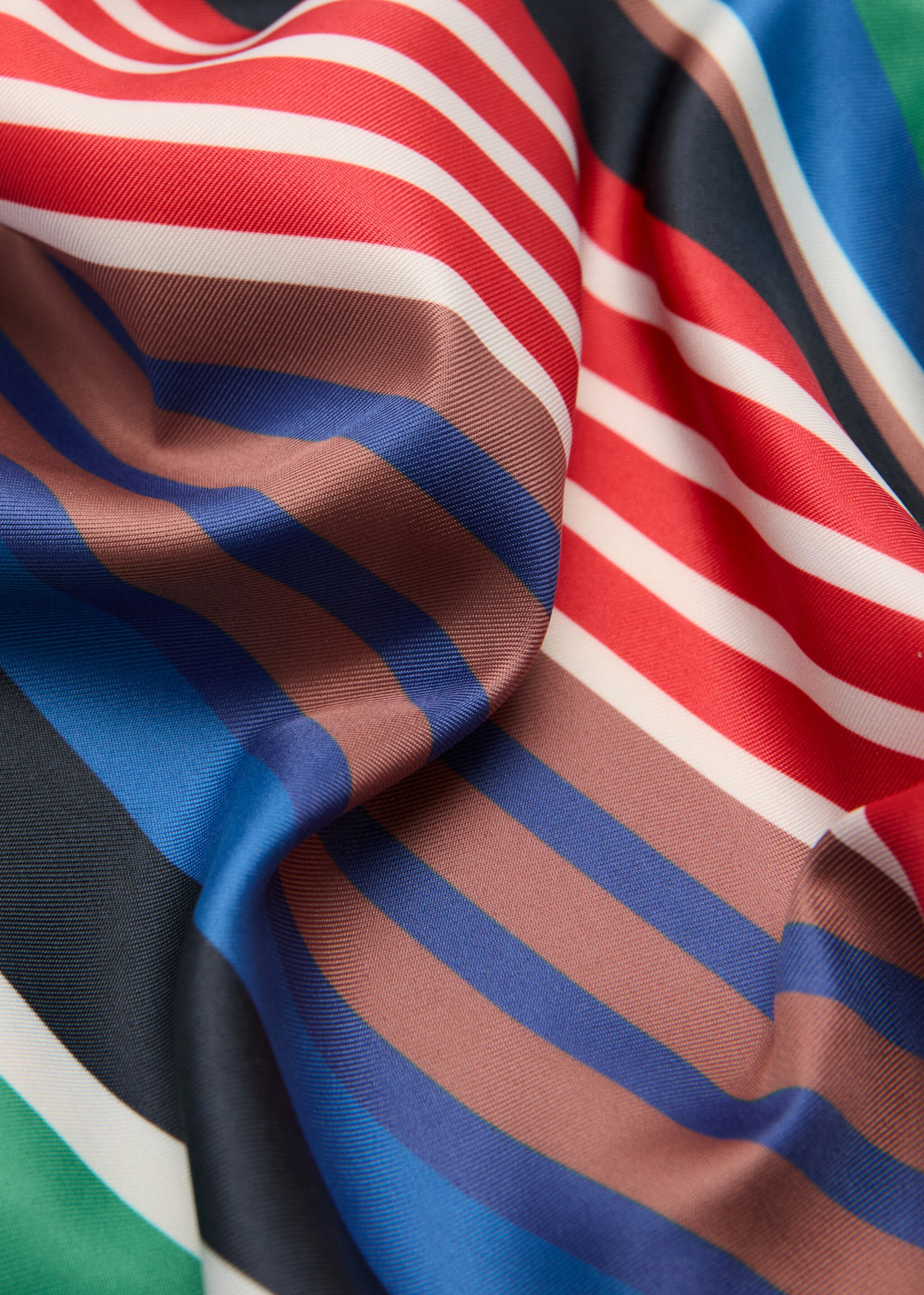 Striped printed scarf - Medium plane, Red. Ref: 27075947-00.