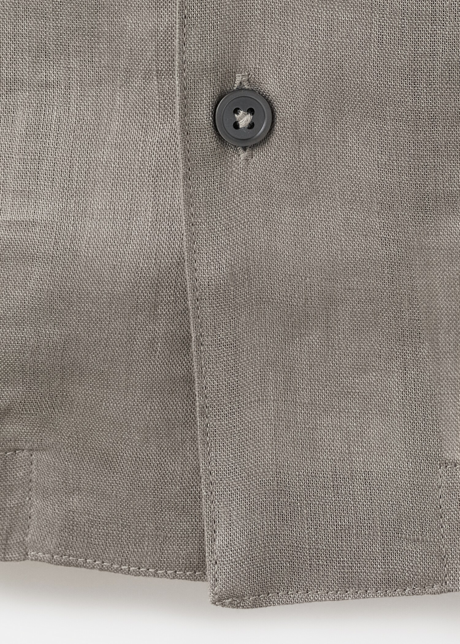 100% linen bowling-collar shirt - Details of the article 0