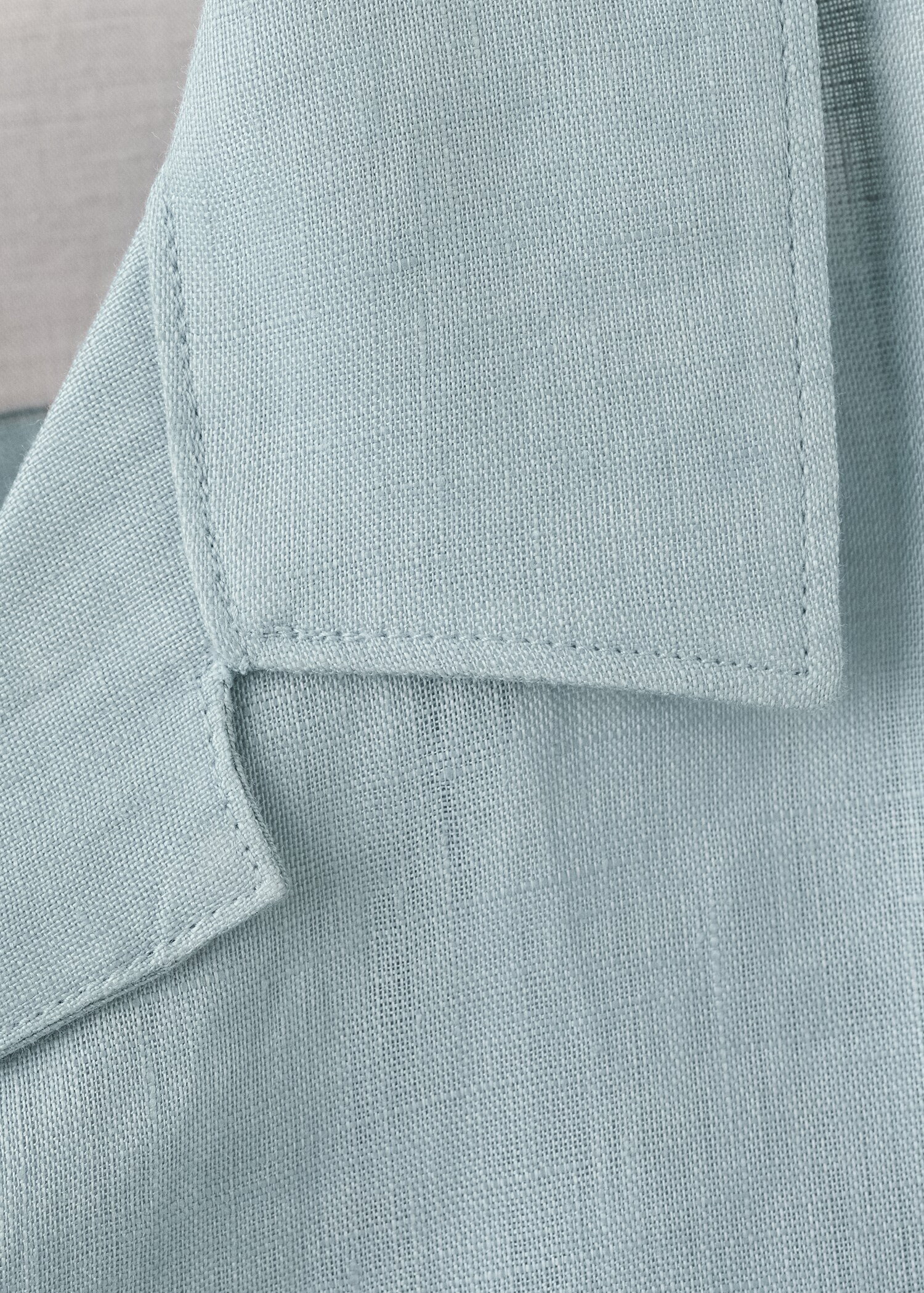 100% linen bowling-collar shirt - Details of the article 0