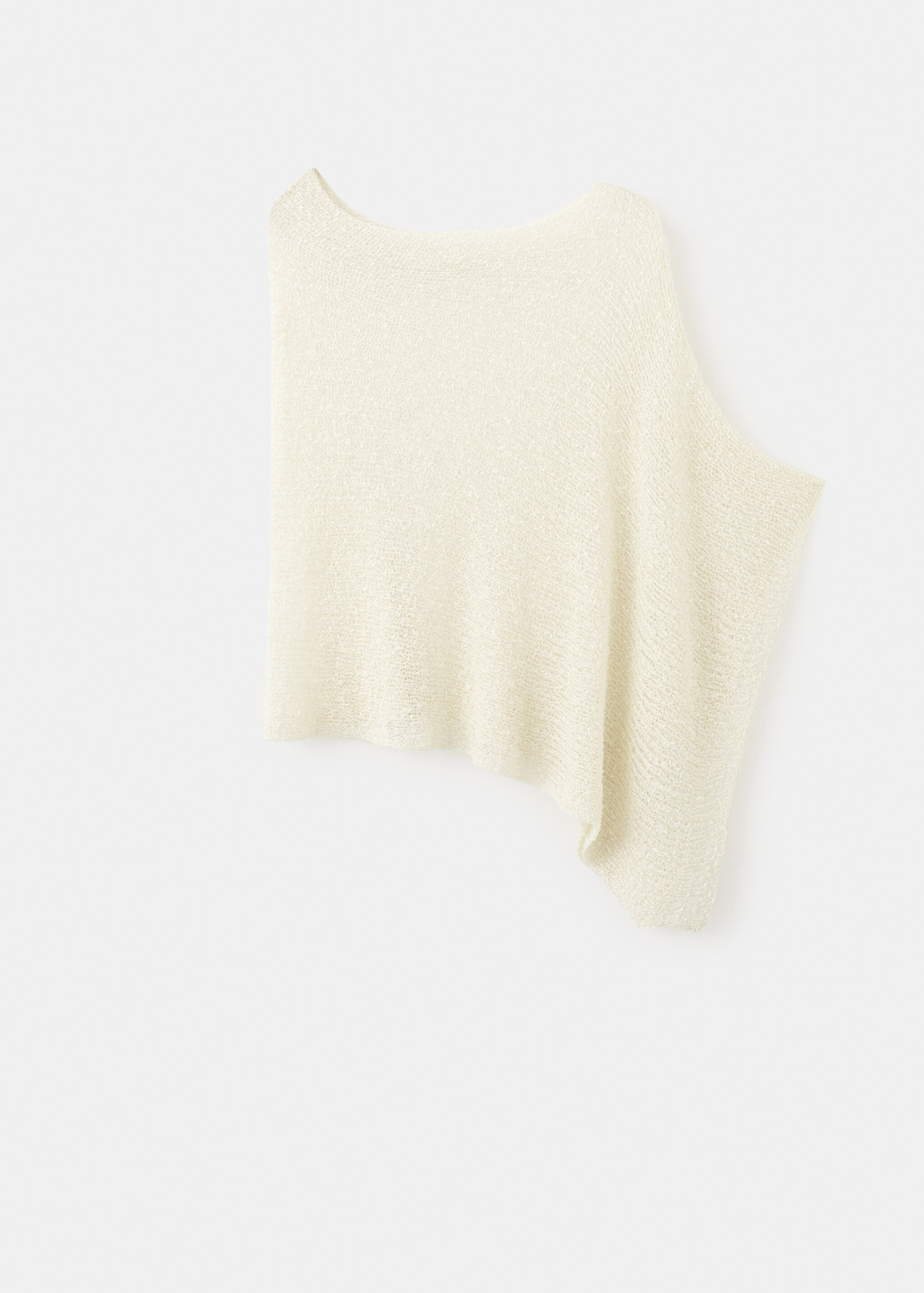 Asymmetrical lurex cape - Article without model, Ecru. Ref: 27075949-00.