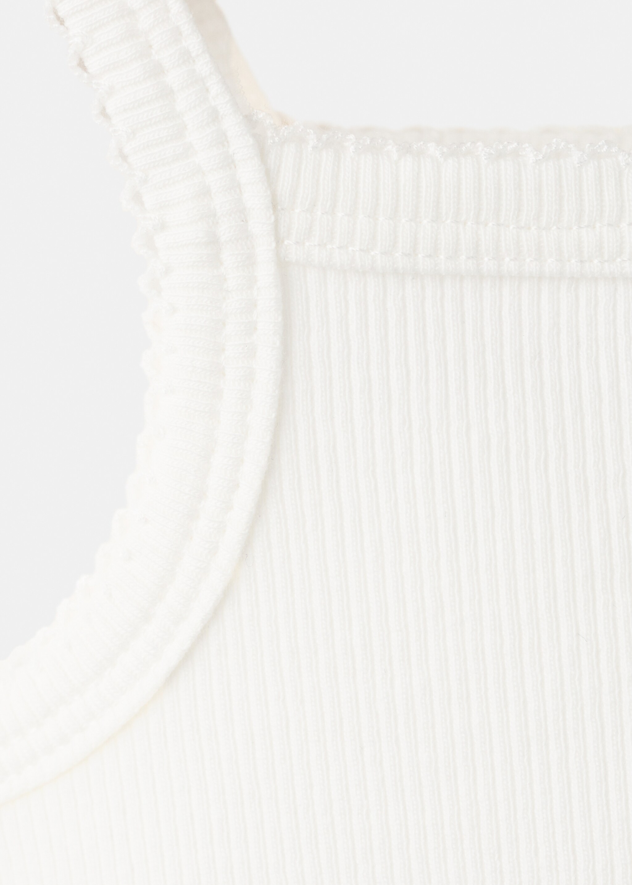 Ribbed cotton bodysuit - Details of the article 0, Off White. Ref: 27075952-00.