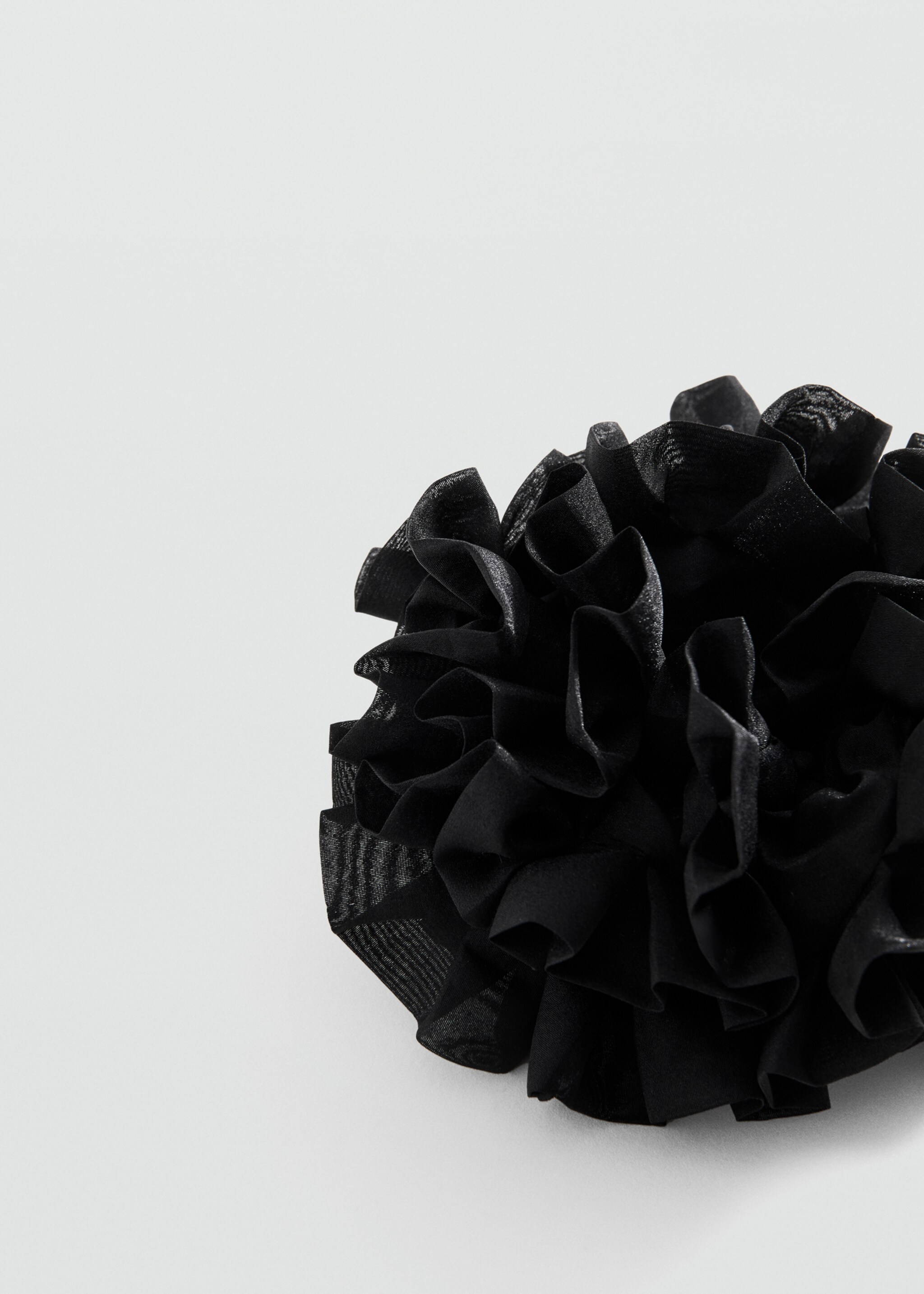 Polka dot flower hair tie - Medium plane, Black. Ref: 27075953-00.