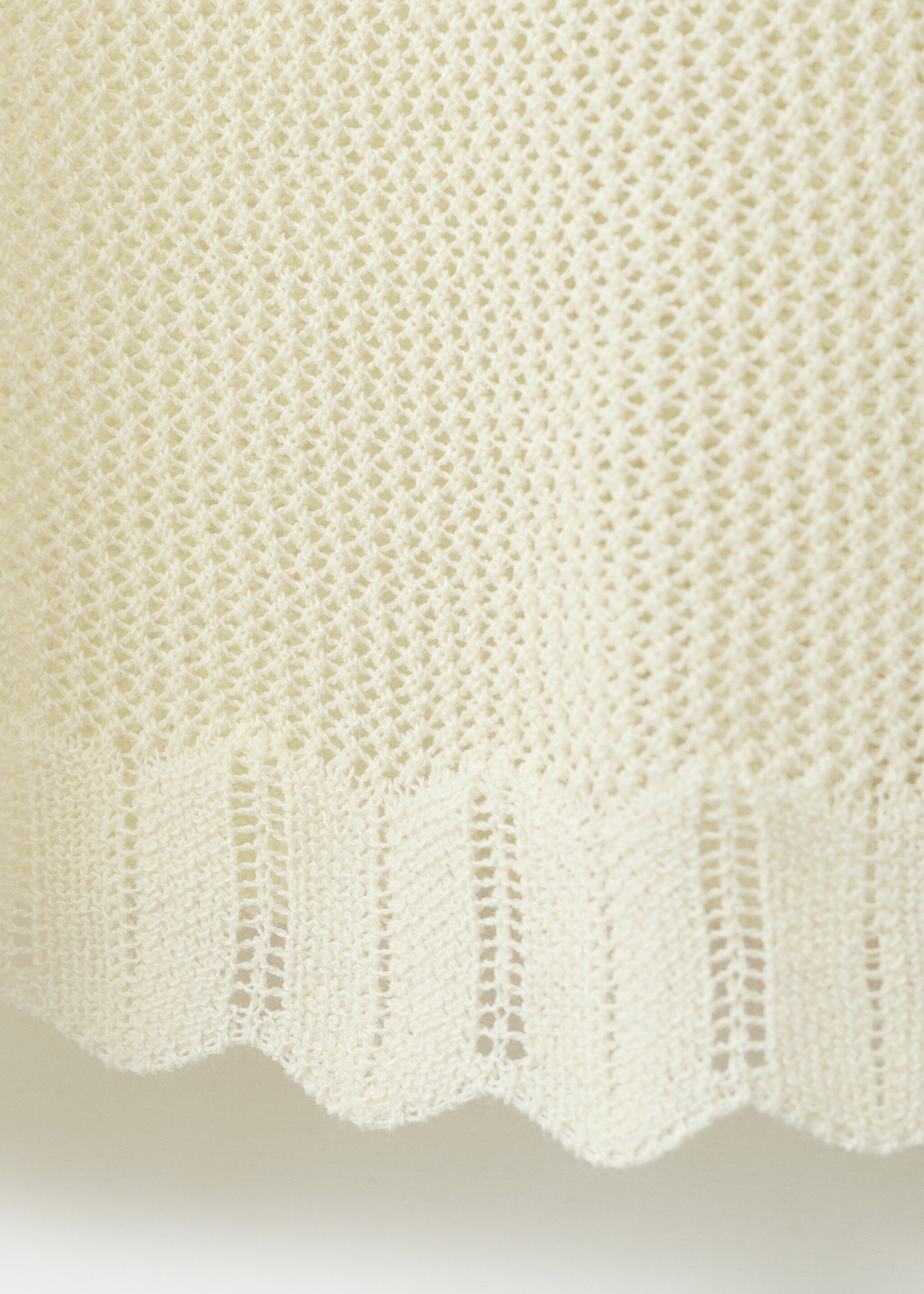 Openwork knit sweater - Details of the article 0, Yellow. Ref: 27075955-00.
