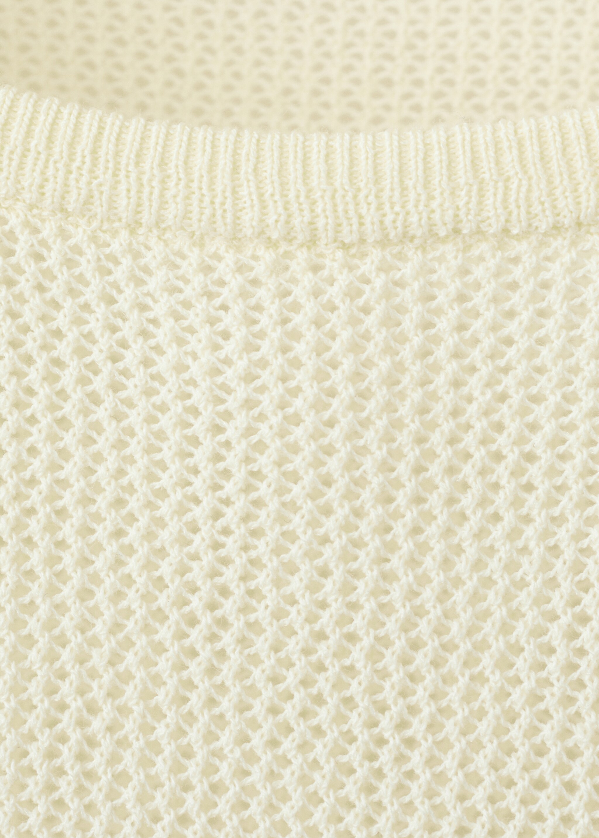 Openwork knit sweater - Details of the article 8, Yellow. Ref: 27075955-00.