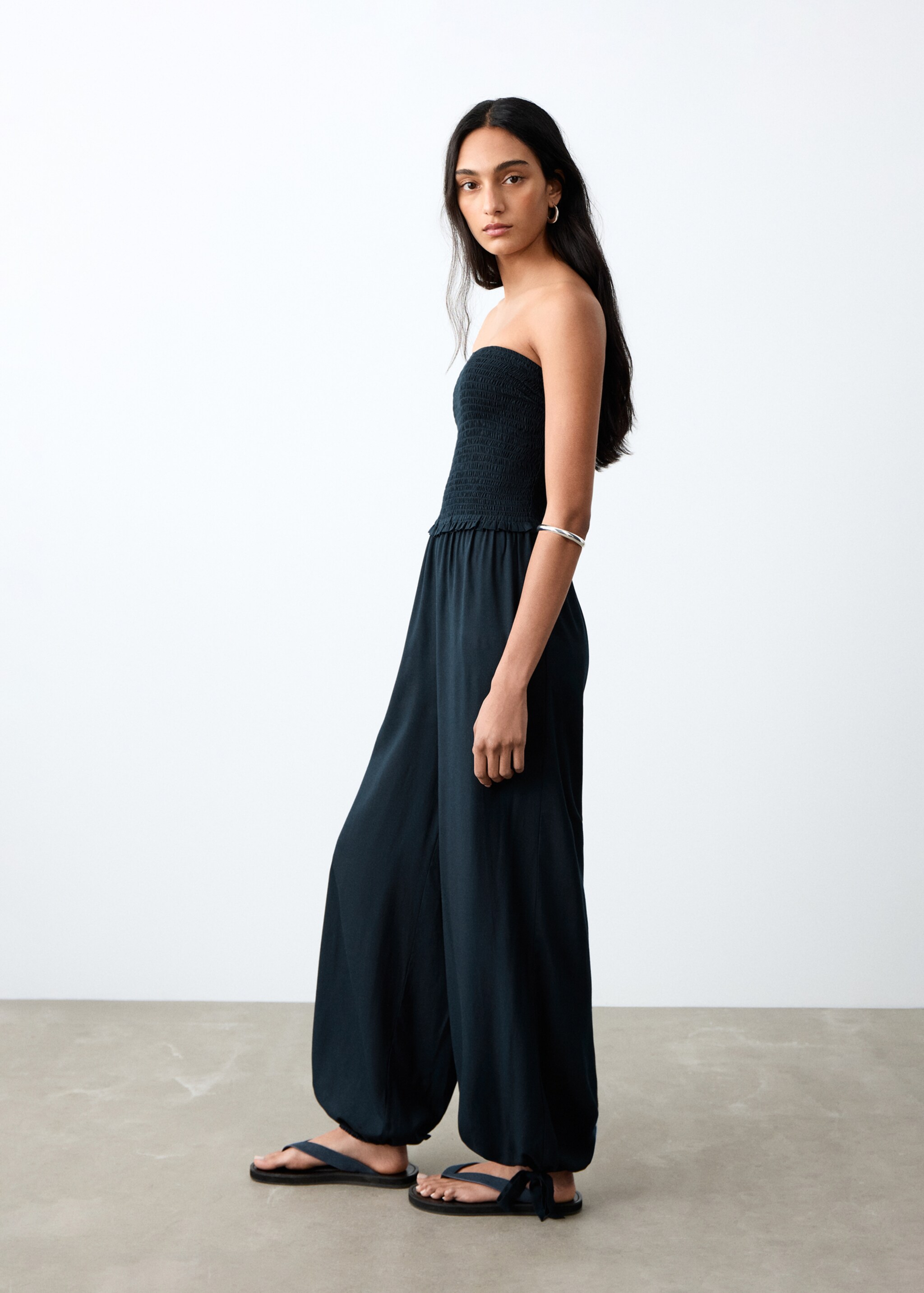 Macacão caicai comprido - Pormenor do artigo 1, Azul-marinho. Ref: 27075956-00.