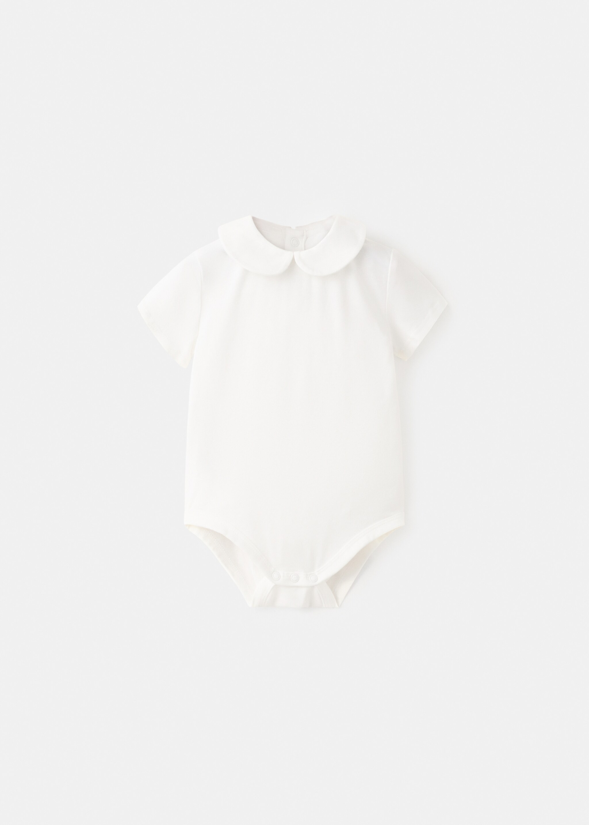 Cotton bodysuit with Peter Pan collar - Article without model, Off White. Ref: 27075957-00.