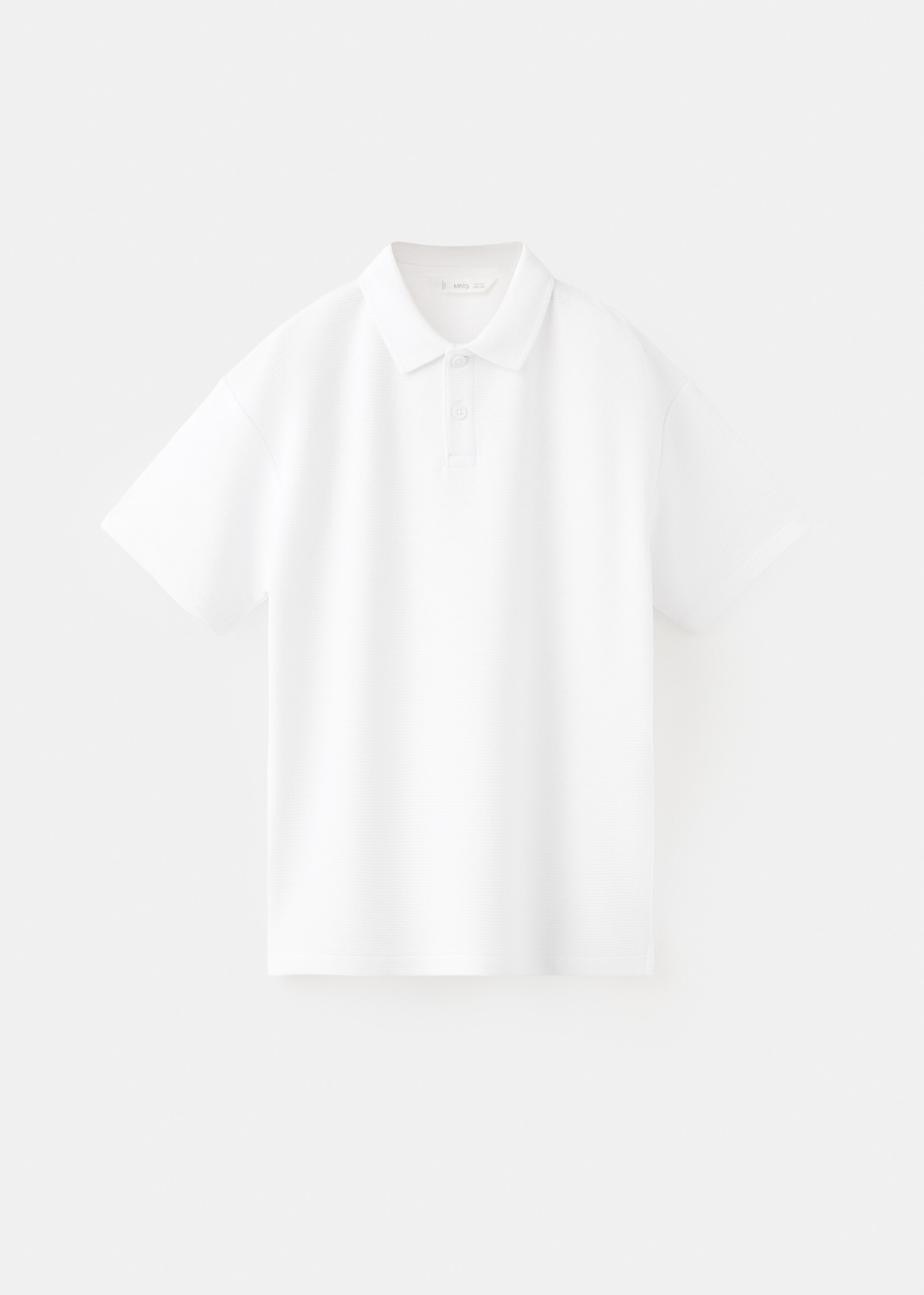 Ribbed cotton polo shirt - Article without model, White. Ref: 27075961-00.