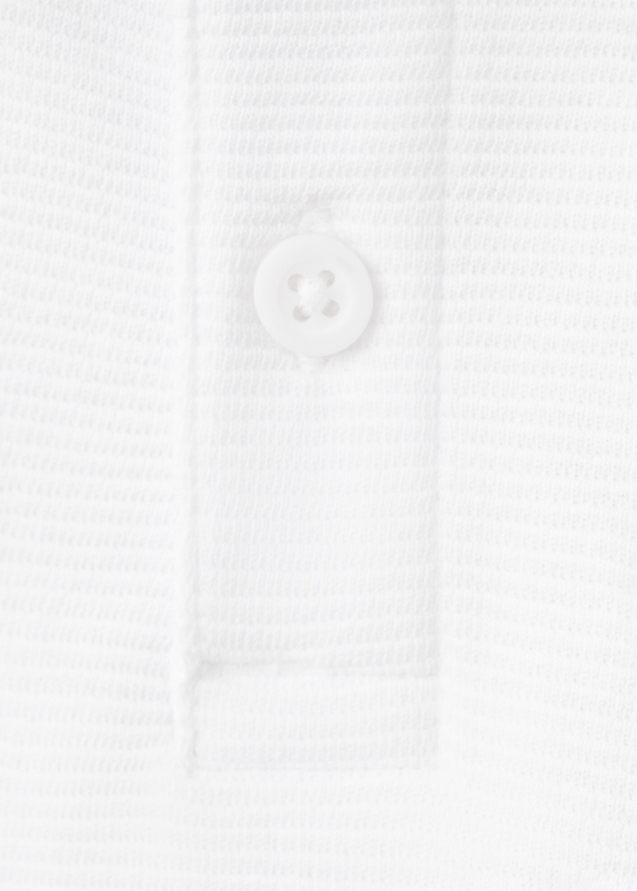 Ribbed cotton polo shirt - Details of the article 0, White. Ref: 27075961-00.
