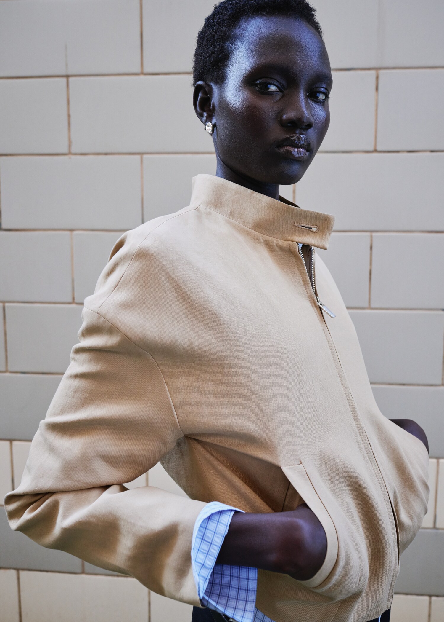 Veste lin col officier - Détail de l'article 1