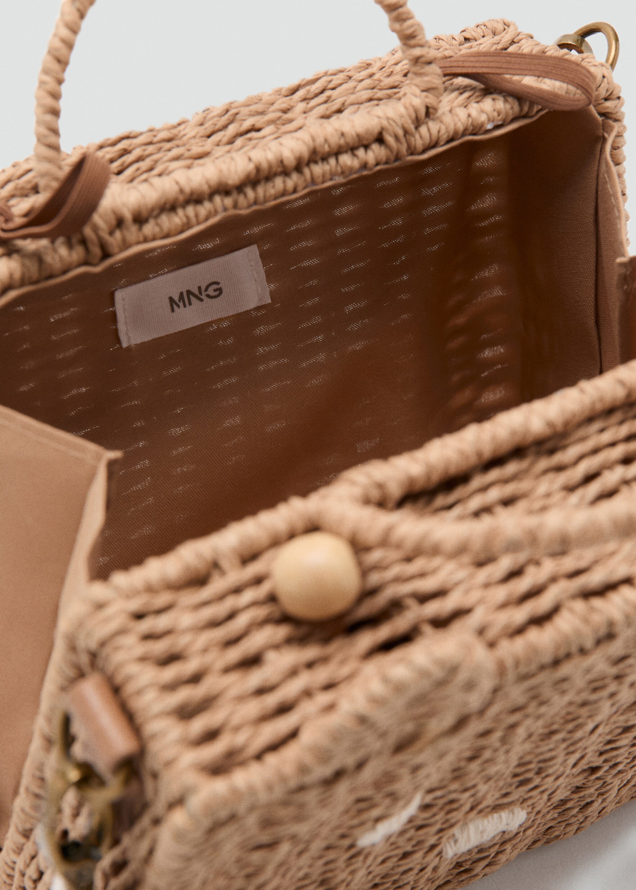 Mini bear basket bag - Details of the article 1, Sand. Ref: 27075963-00.