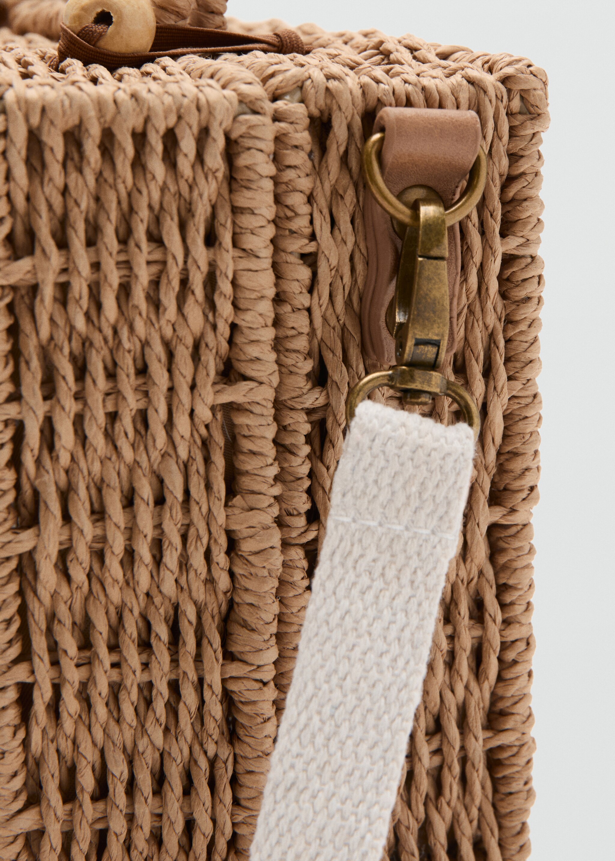 Mini bear basket bag - Details of the article 2, Sand. Ref: 27075963-00.