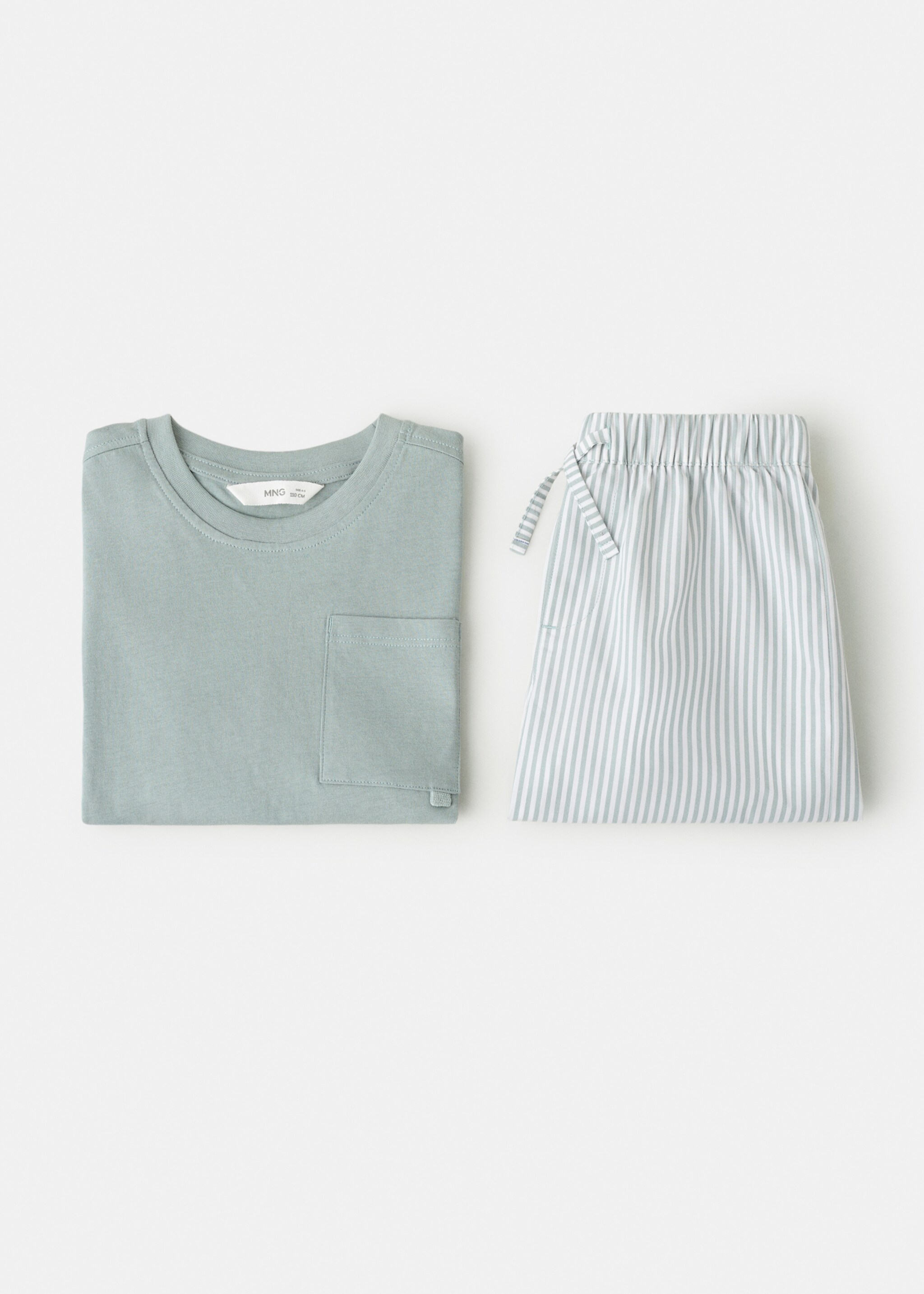 Pijama corto rayas - Detalle del artículo 0, Verde. Ref: 27075965-00.