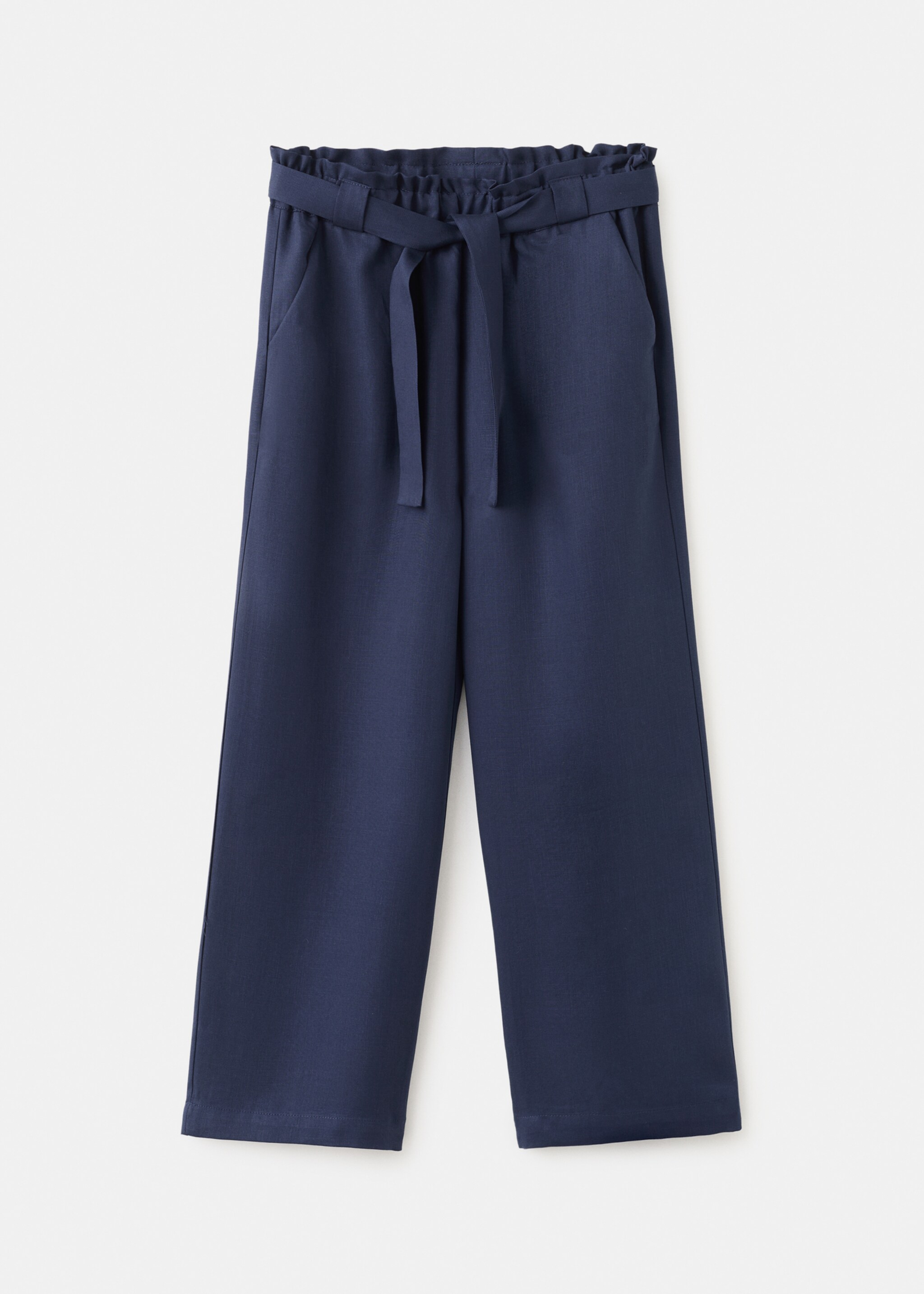Straight lyocell trousers - Article without model, Navy. Ref: 27075969-00.