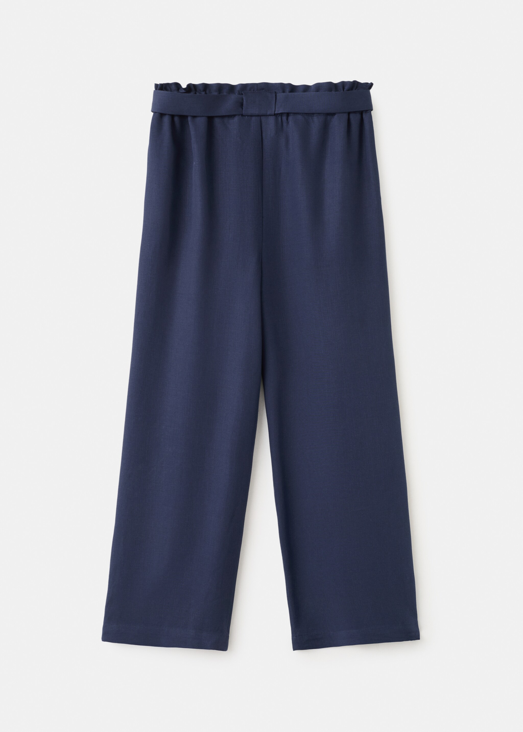 Straight lyocell trousers - Reverse of the article, Navy. Ref: 27075969-00.