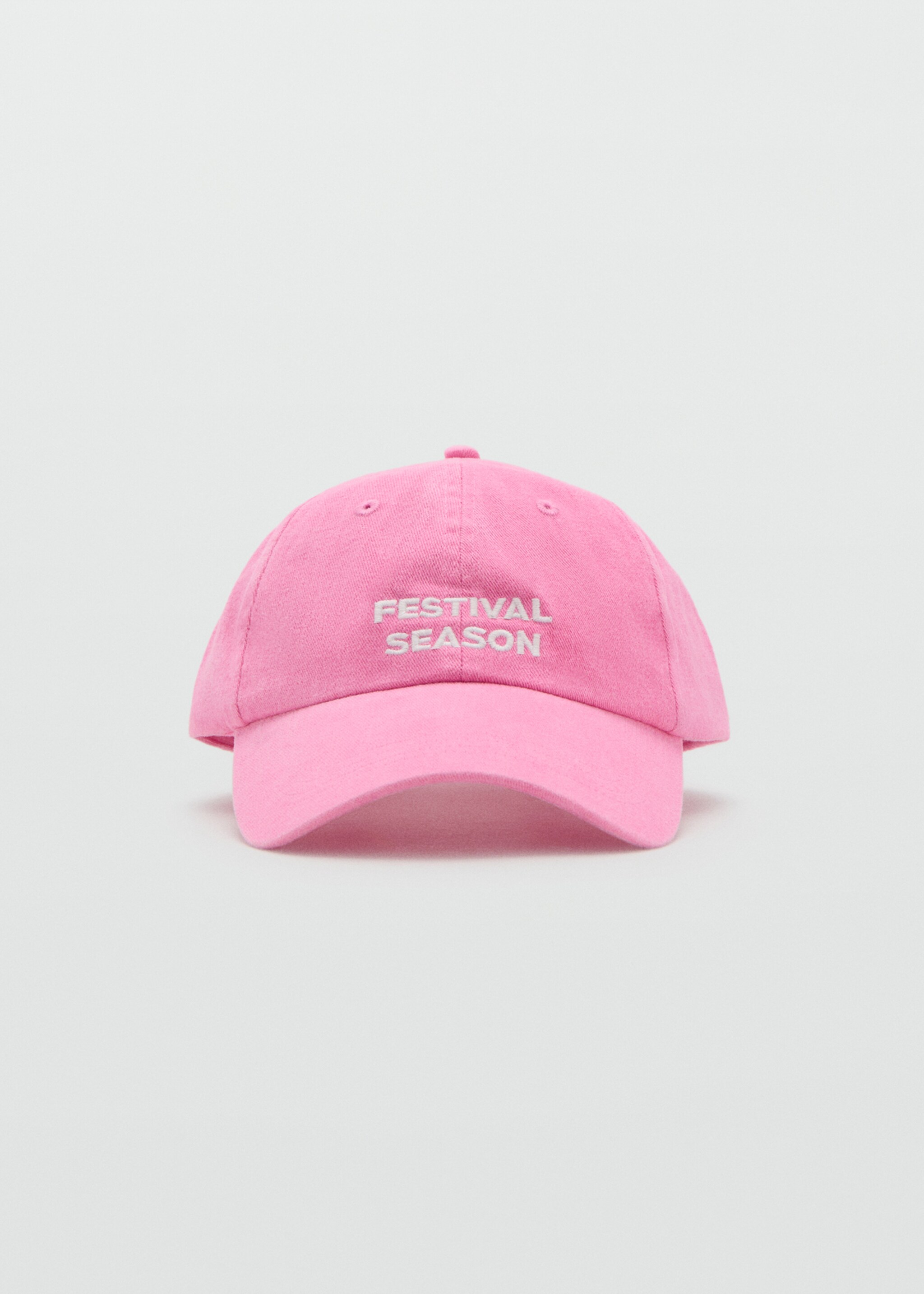 Cap with embroidered text - Article without model, Neon Pink. Ref: 27075970-00.