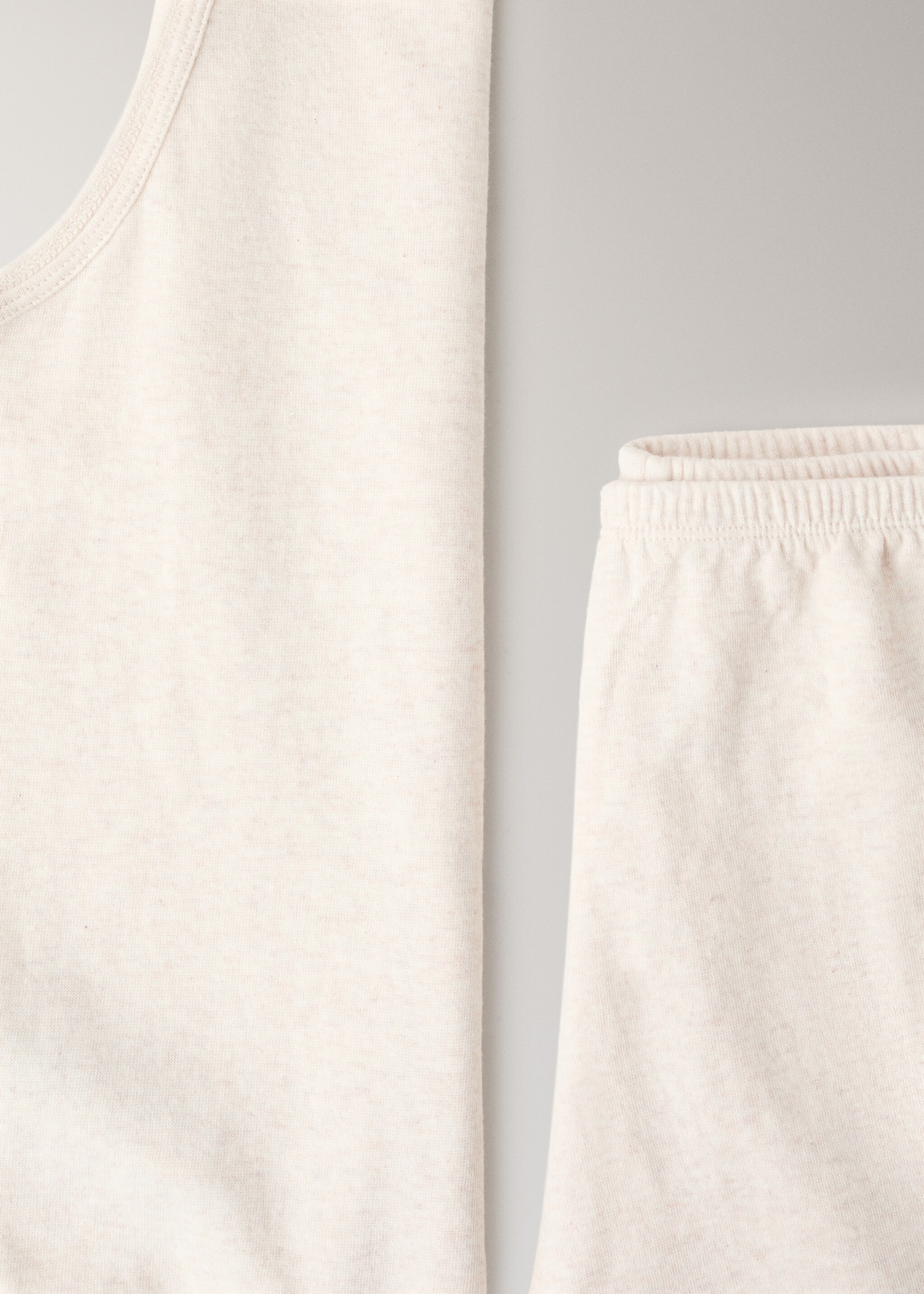 Cotton pyjama shorts - Details of the article 0, Beige. Ref: 27075971-00.