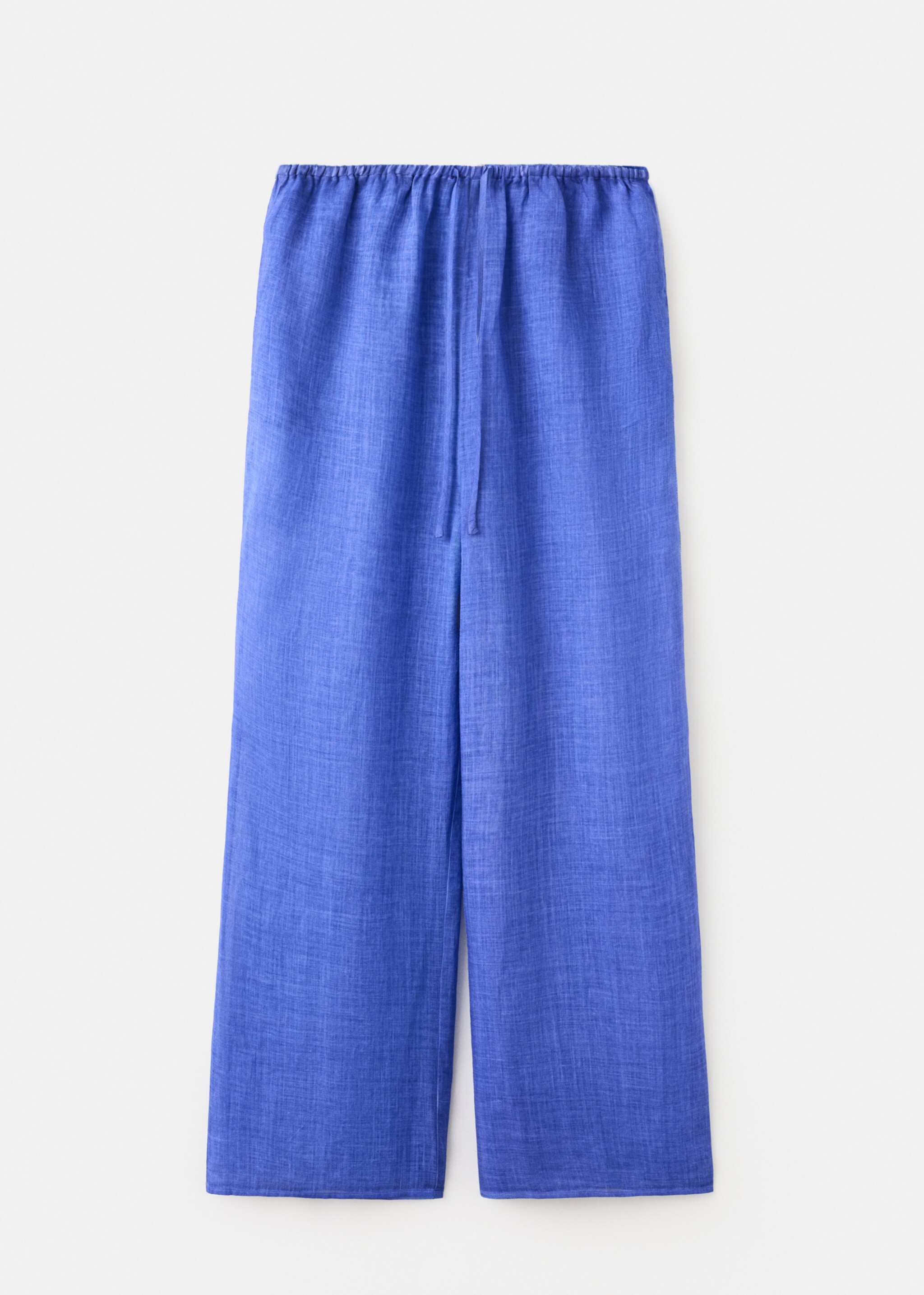 100% ramie trousers with an overdyed effect - Article without model, Blue. Ref: 27075972-00.