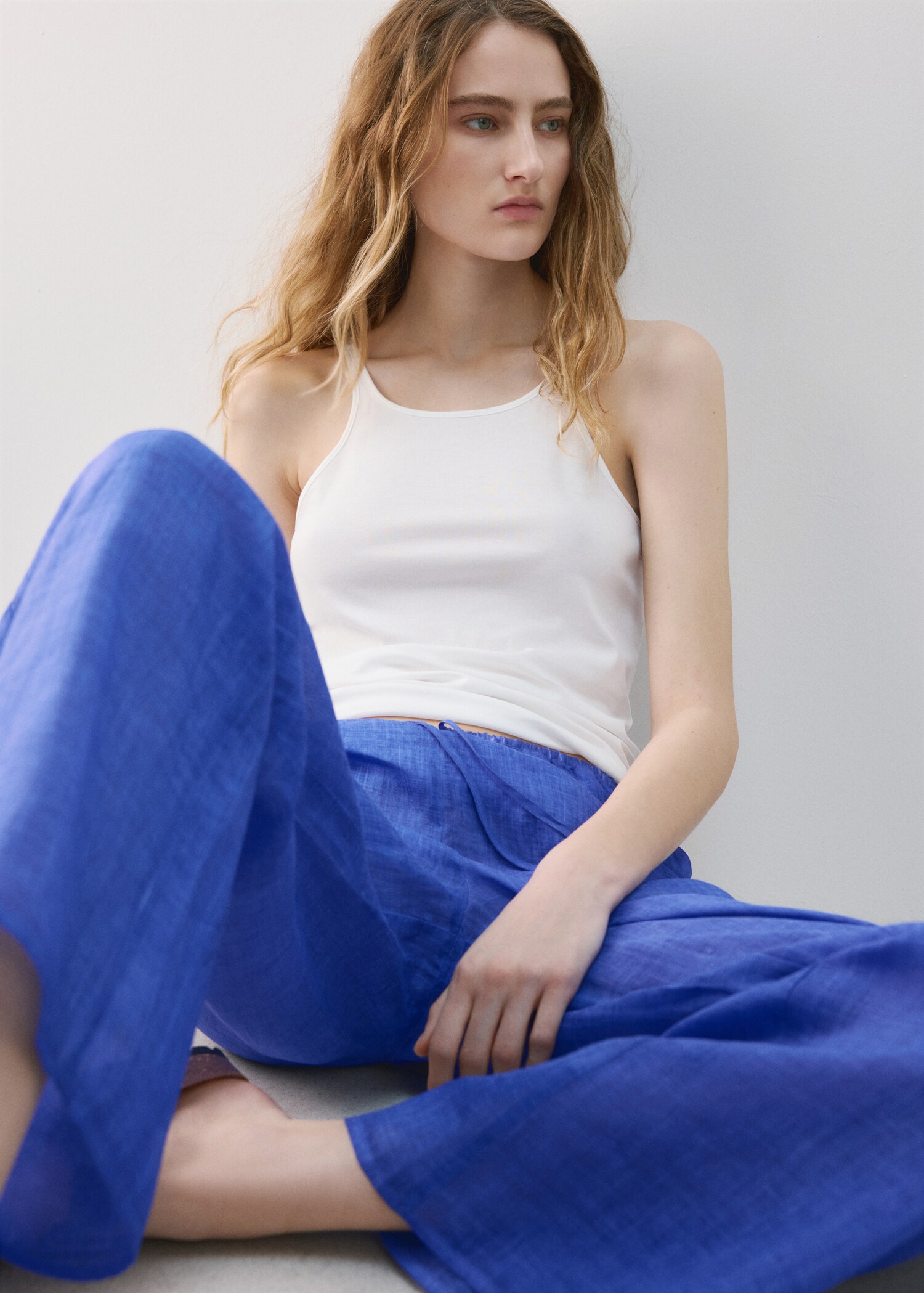 100% ramie trousers with an overdyed effect - Details of the article 2