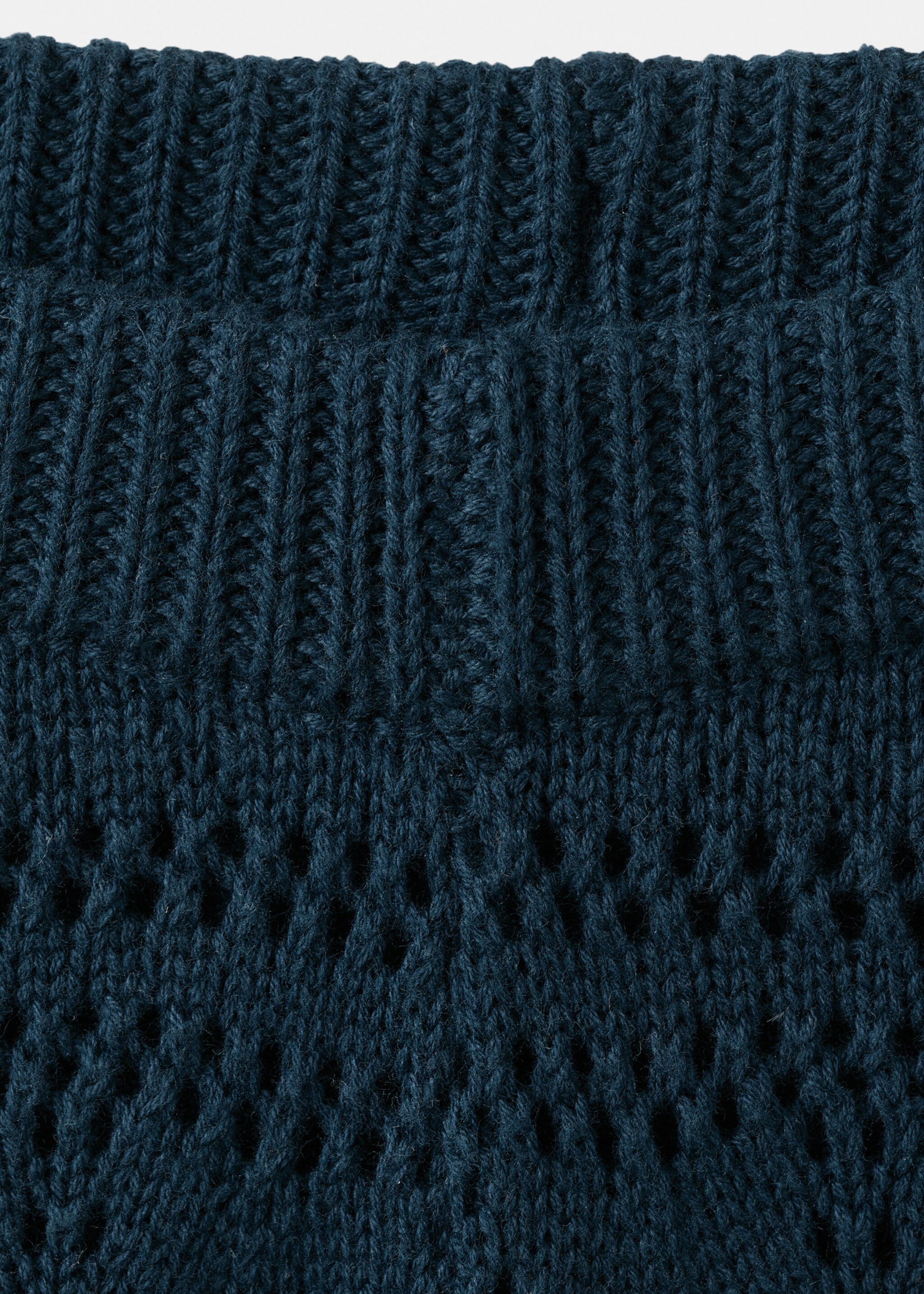 Cotton openwork knit pants - Details of the article 8, Navy. Ref: 27075978-00.