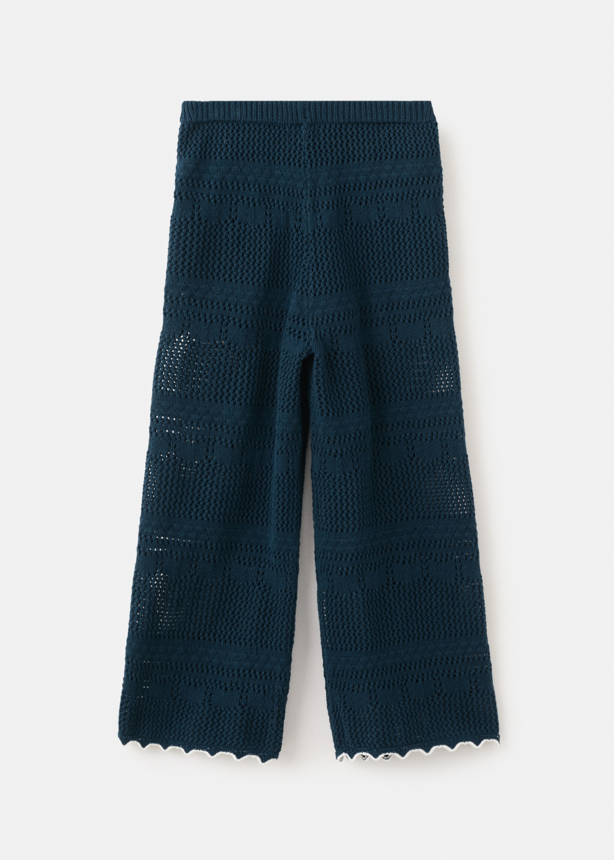 Cotton openwork knit pants - Reverse of the article, Navy. Ref: 27075978-00.