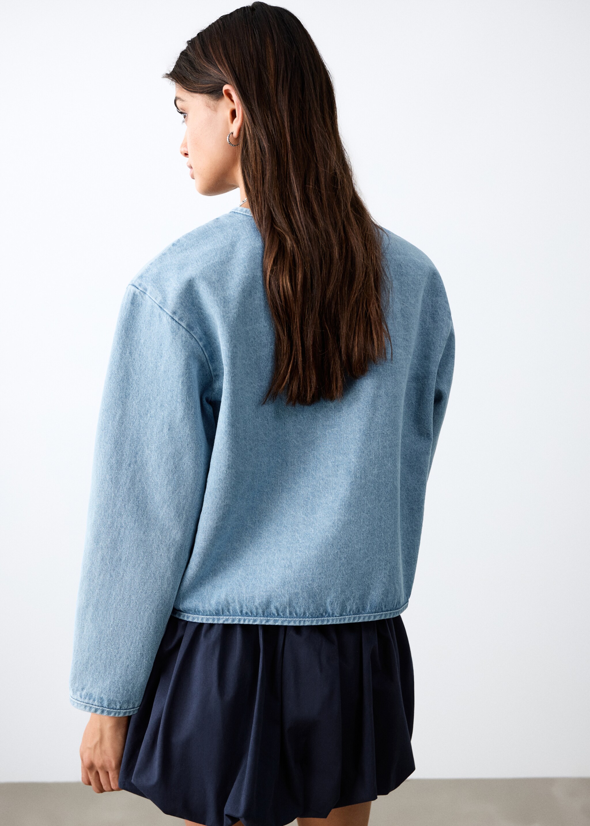 Veste jean poches - Verso de l’article, Bleu moyen. Ref: 27075979-00.