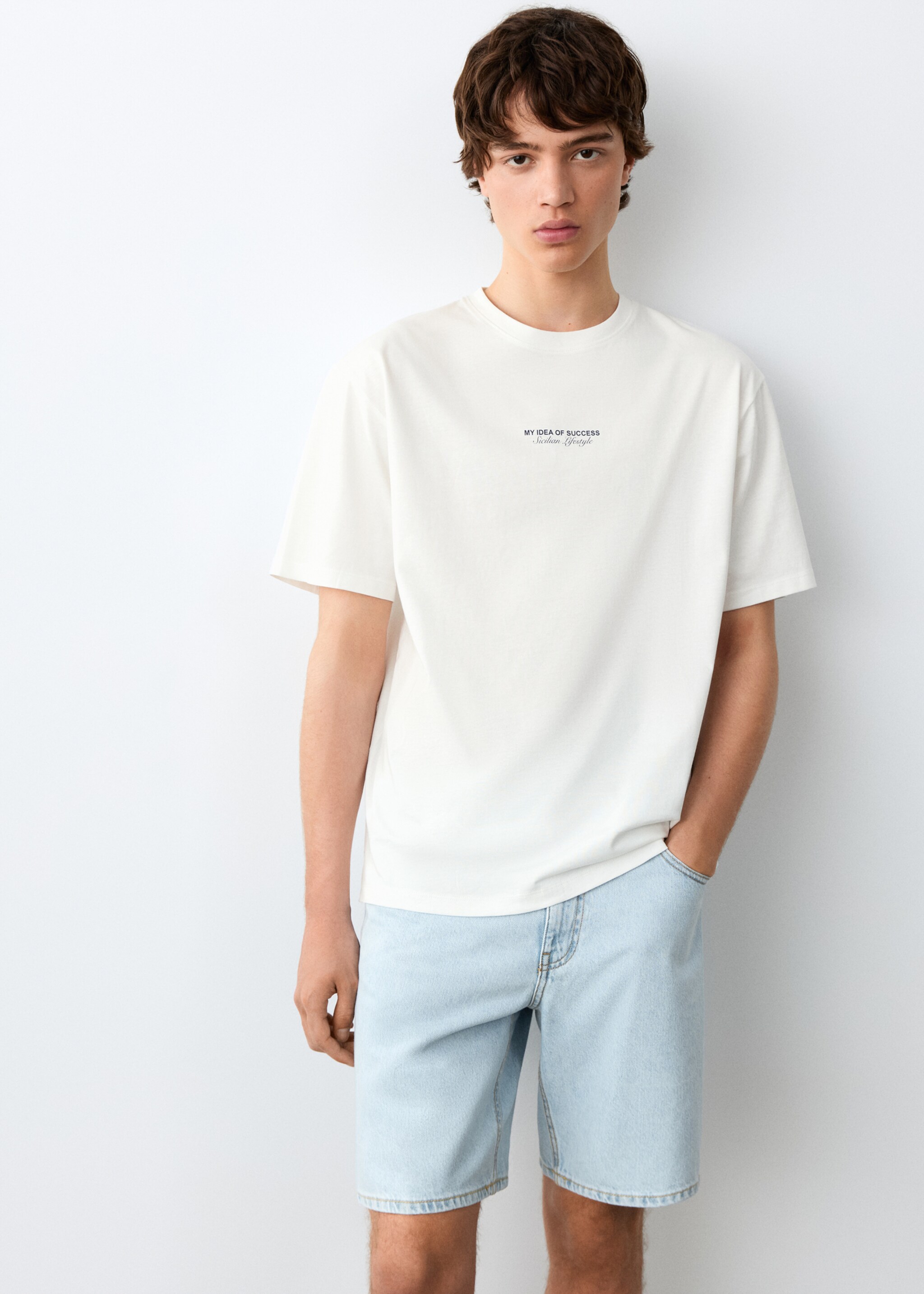 Printed cotton-blend t-shirt - Medium plane, Off White. Ref: 27075985-00.