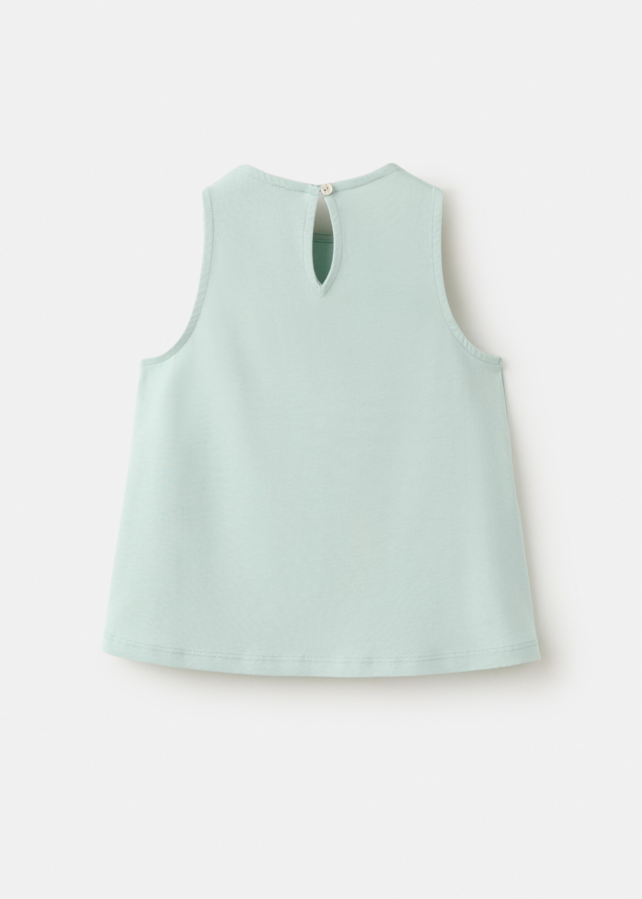 Floral relief top - Reverse of the article, Aqua Green. Ref: 27075986-00.