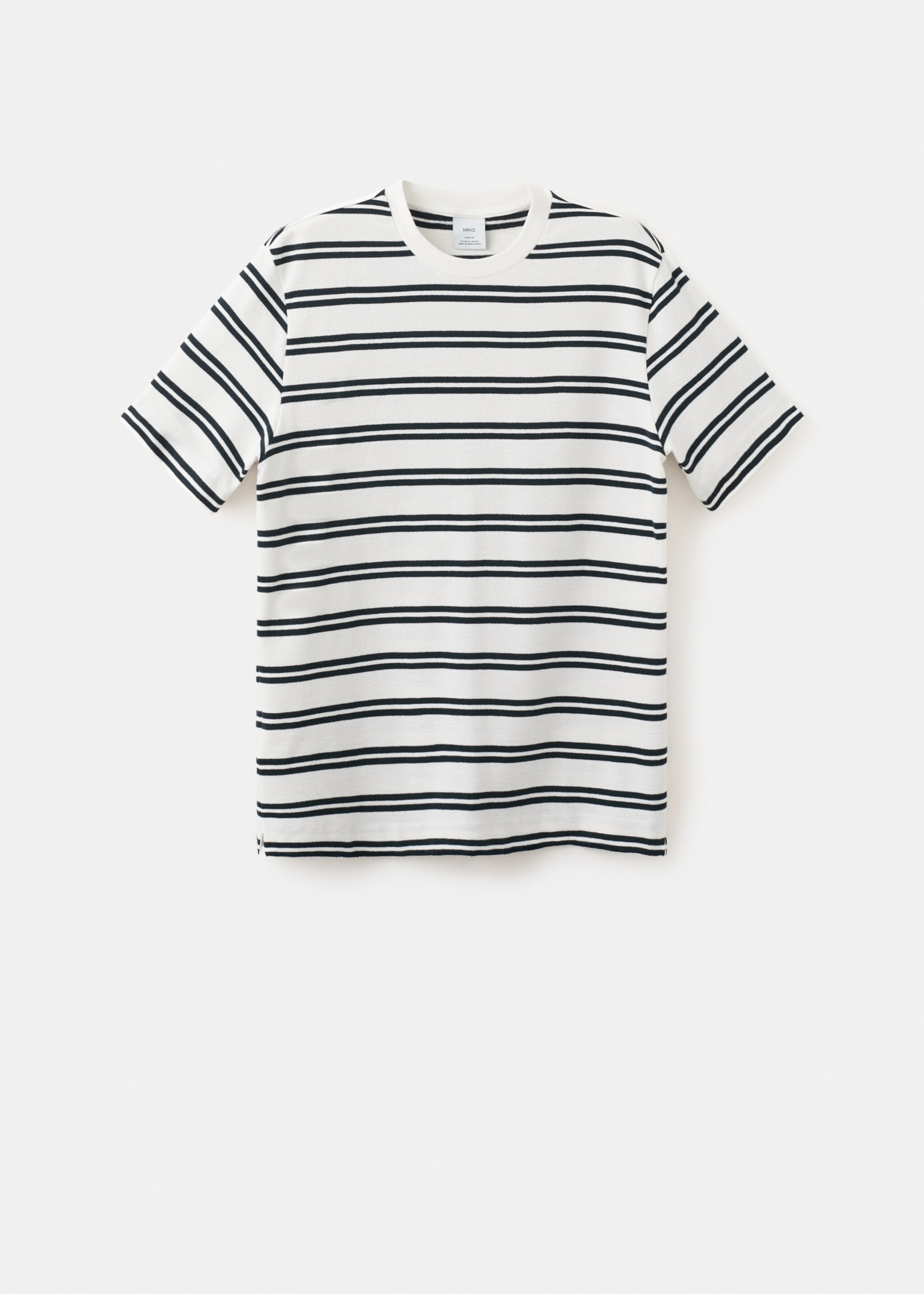 Regular fit striped T-shirt - Article without model, White. Ref: 27075987-00.