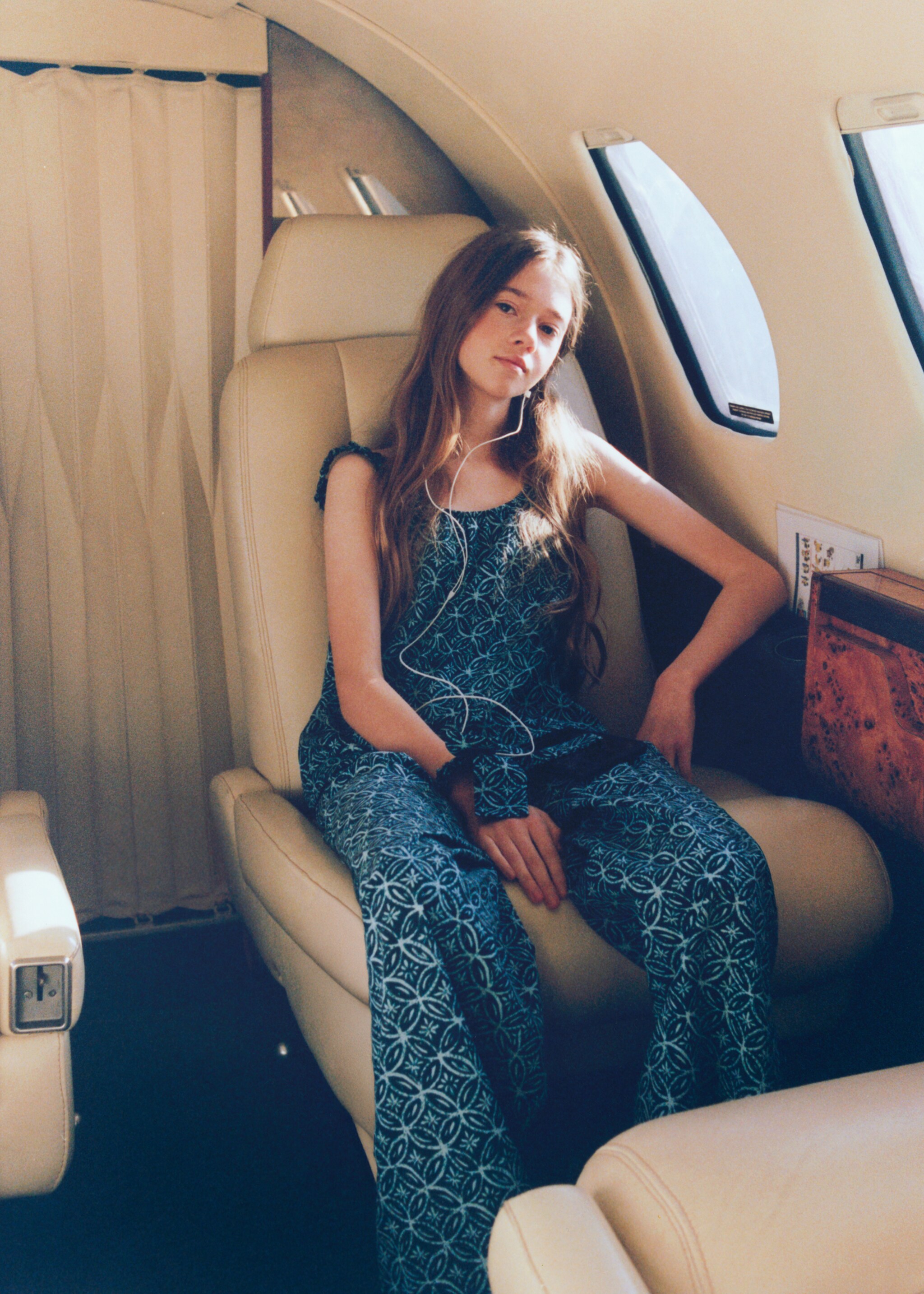 Printed cotton trousers - Details of the article 5, Navy. Ref: 27075994-00.