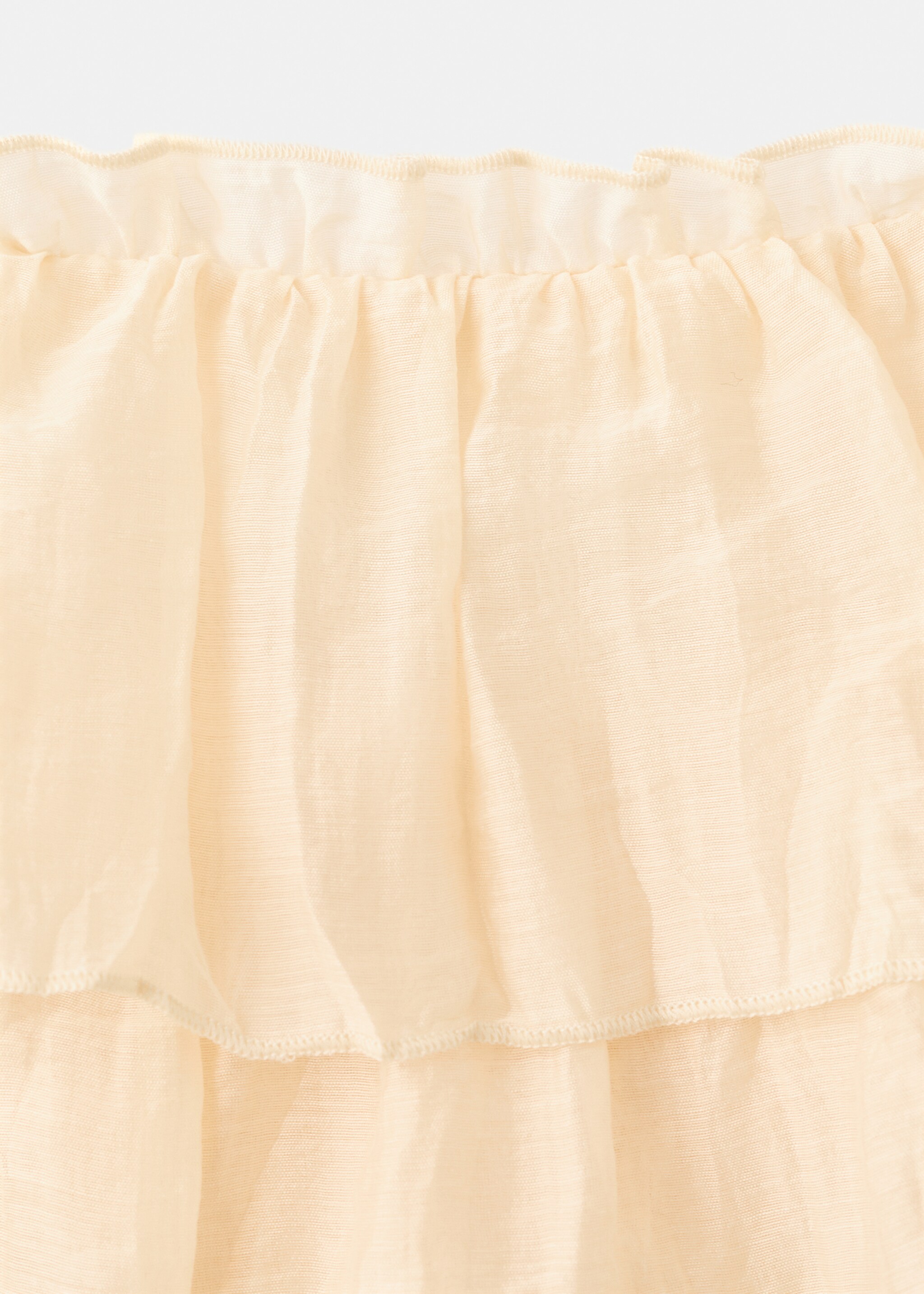 Ruffled lyocell top - Details of the article 0, Ecru. Ref: 27075996-00.