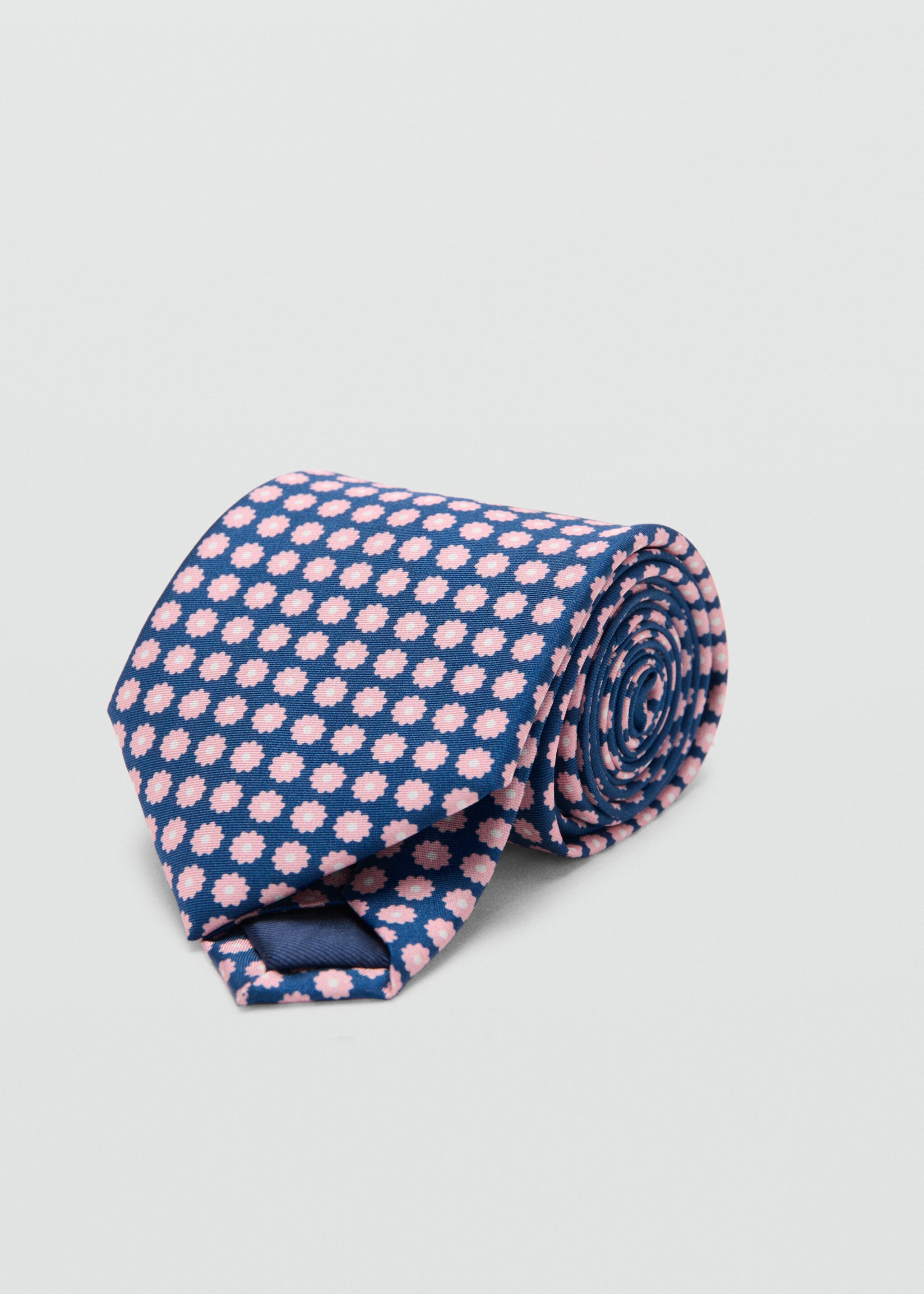 100% silk tie with floral print - Medium plane, Navy. Ref: 27075998-00.