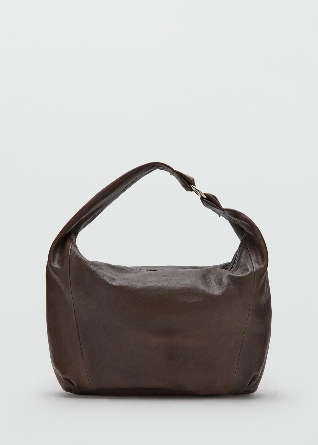 Leather sack-style bag with metallic detail - image 2