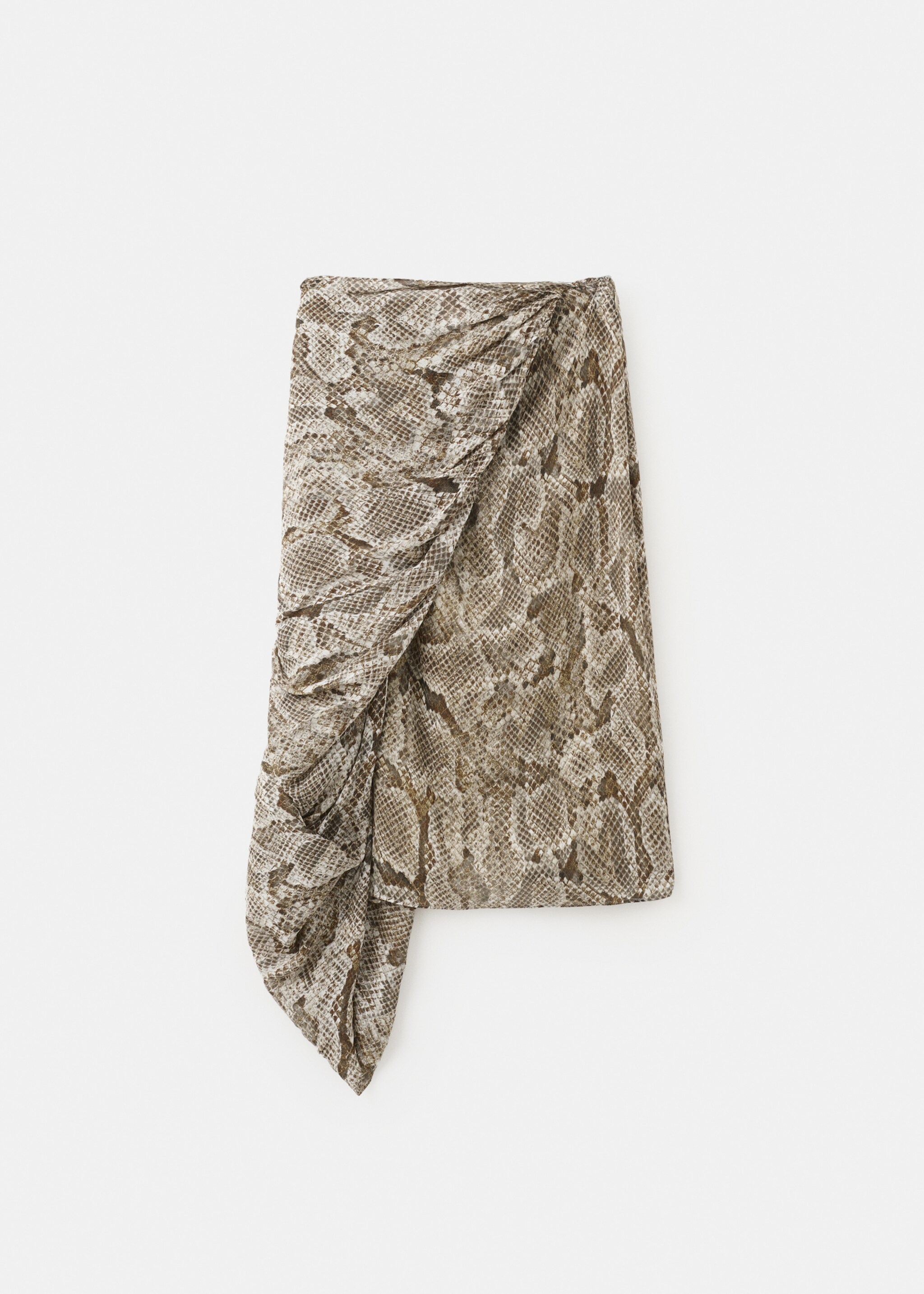 Animal-print midi-skirt - Article without model, Khaki. Ref: 27076000-00.