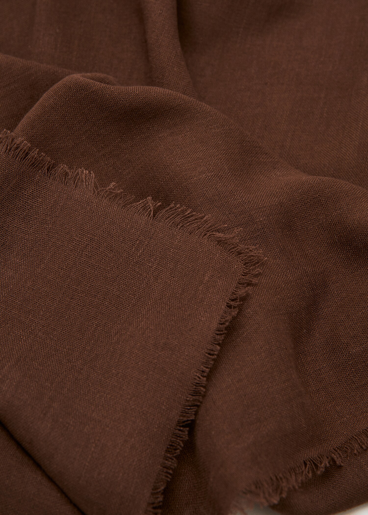 Frayed edge linen scarf - Medium plane