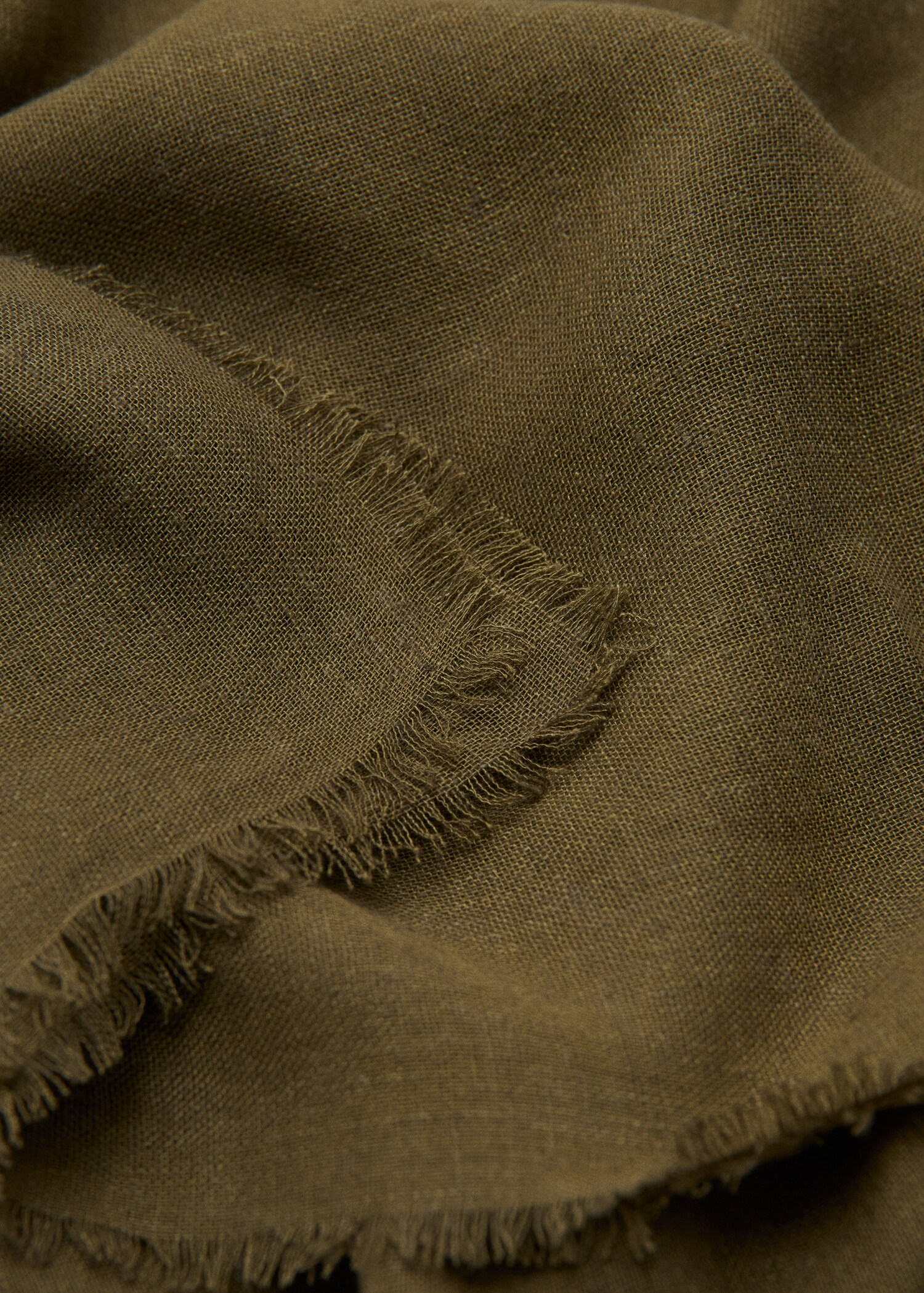 Frayed edge linen scarf - Medium plane