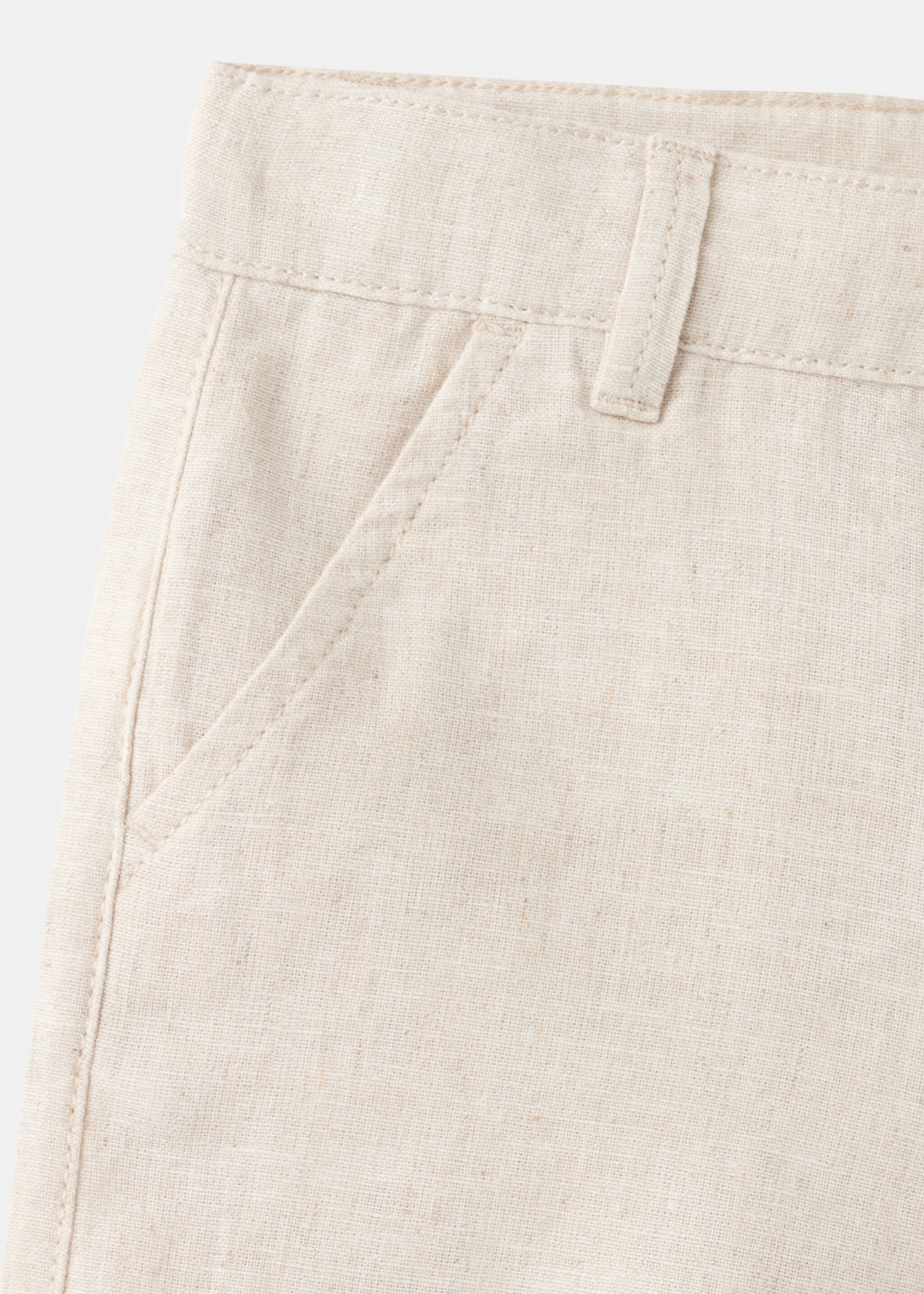 Linen-blend Bermuda shorts - Details of the article 0, Sand. Ref: 27076339-00.