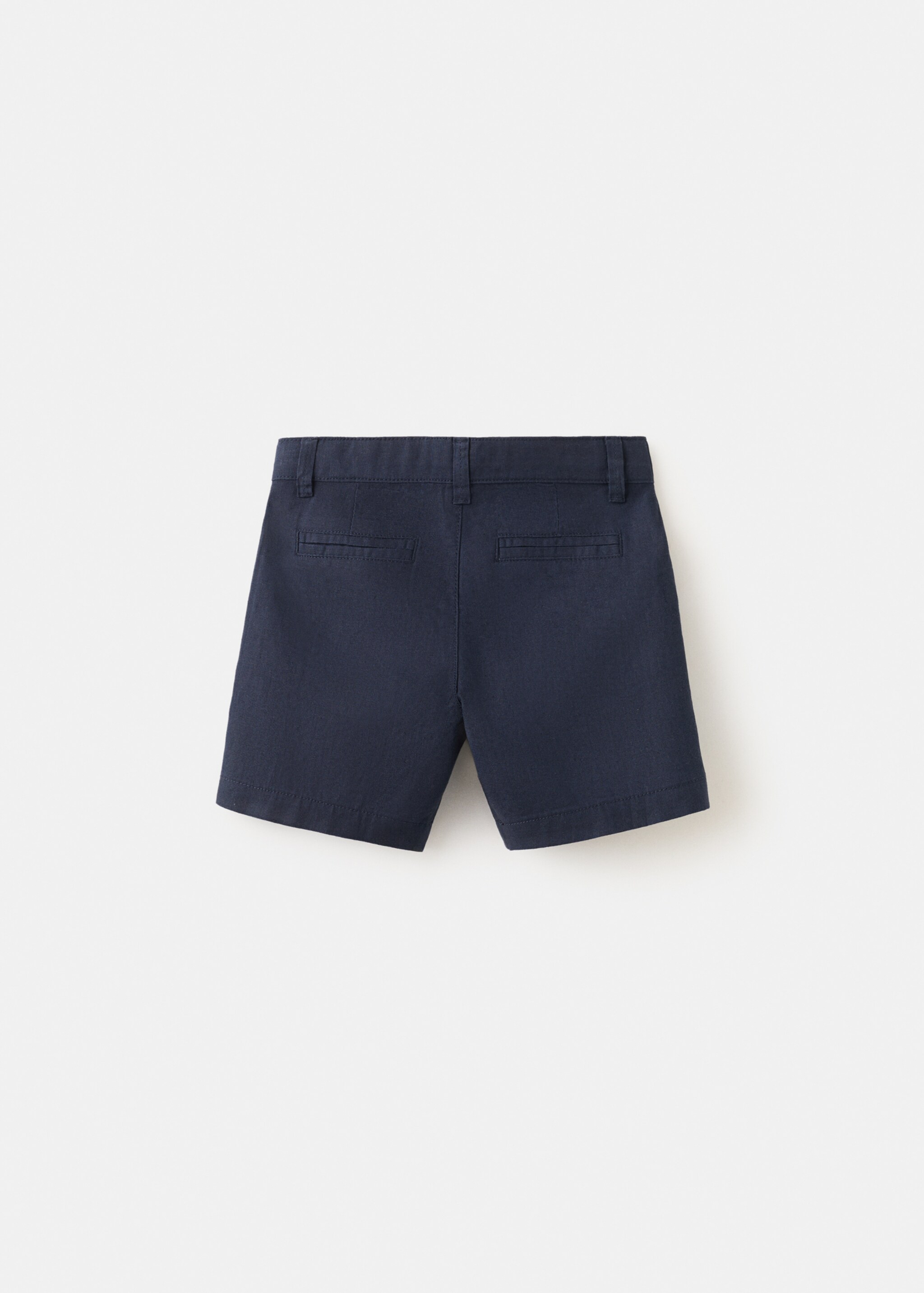 Linen-blend Bermuda shorts - Reverse of the article, Navy. Ref: 27076339-00.