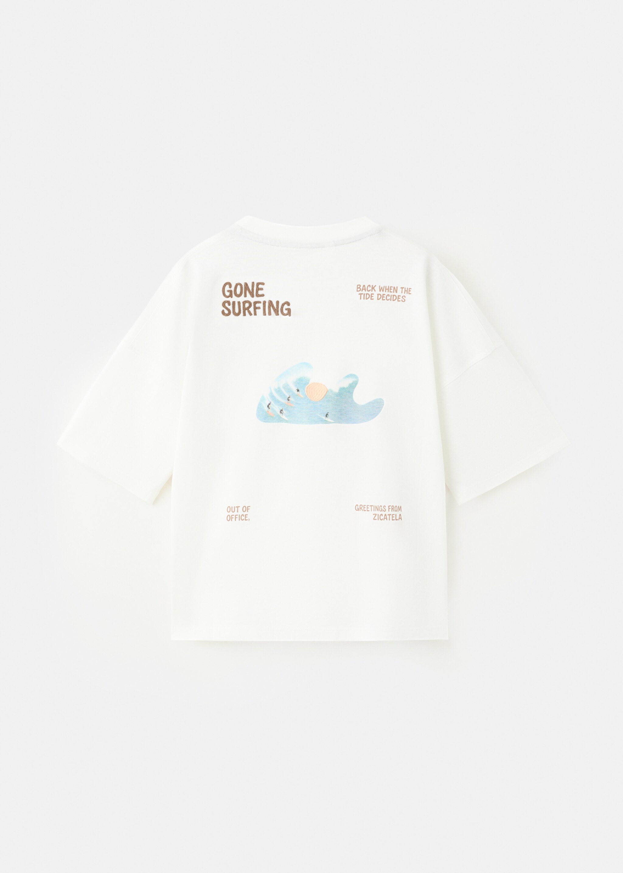 Printed oversized cotton T-shirt - Reverse of the article, Off White. Ref: 27076340-00.