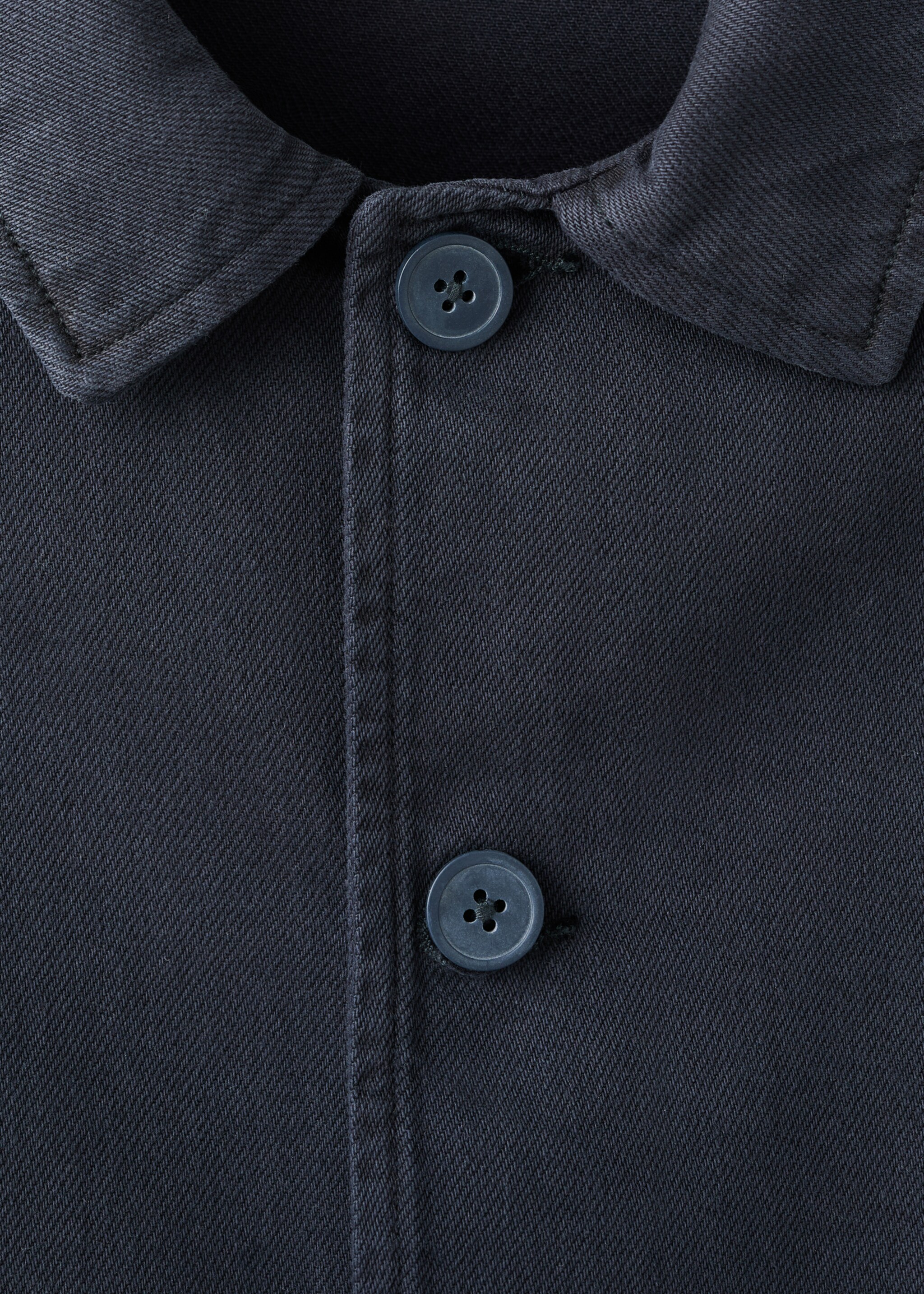 Chest-pocket cotton shirt - Details of the article 8, Dark Navy. Ref: 27076343-00.