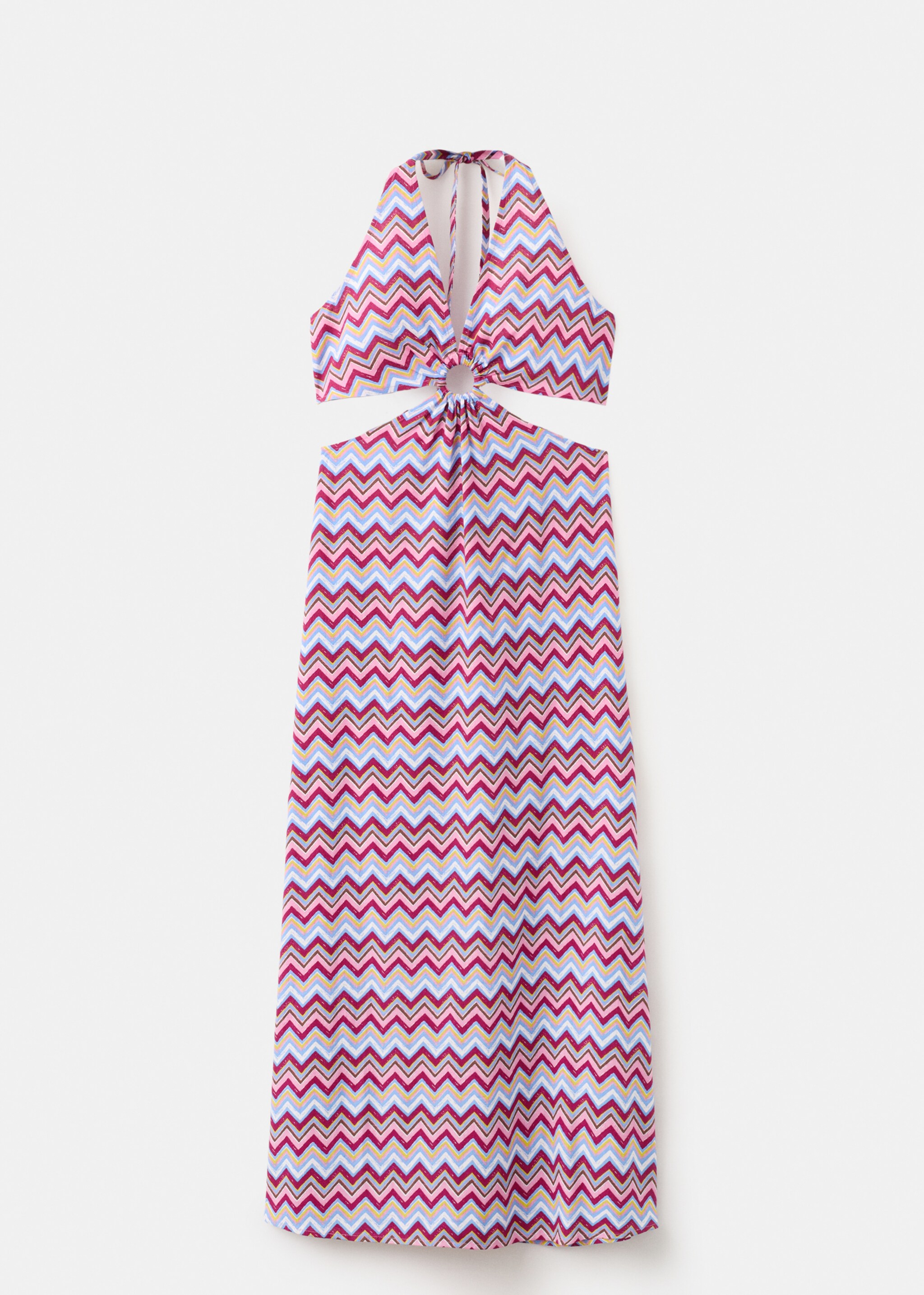 Printed dress with cut-out - Article without model, Sky Blue. Ref: 27076346-00.