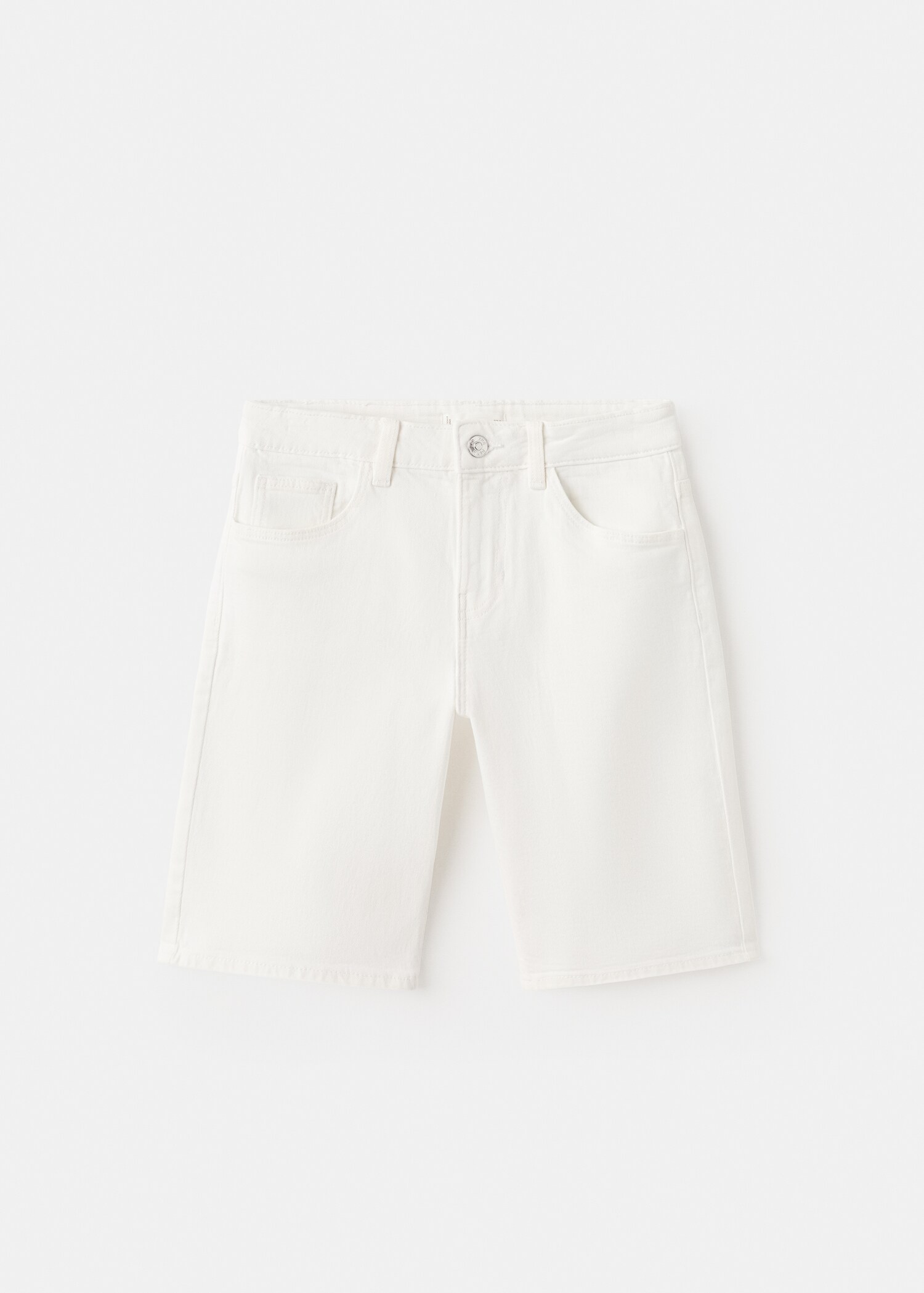Straight-fit denim bermuda shorts - Article without model