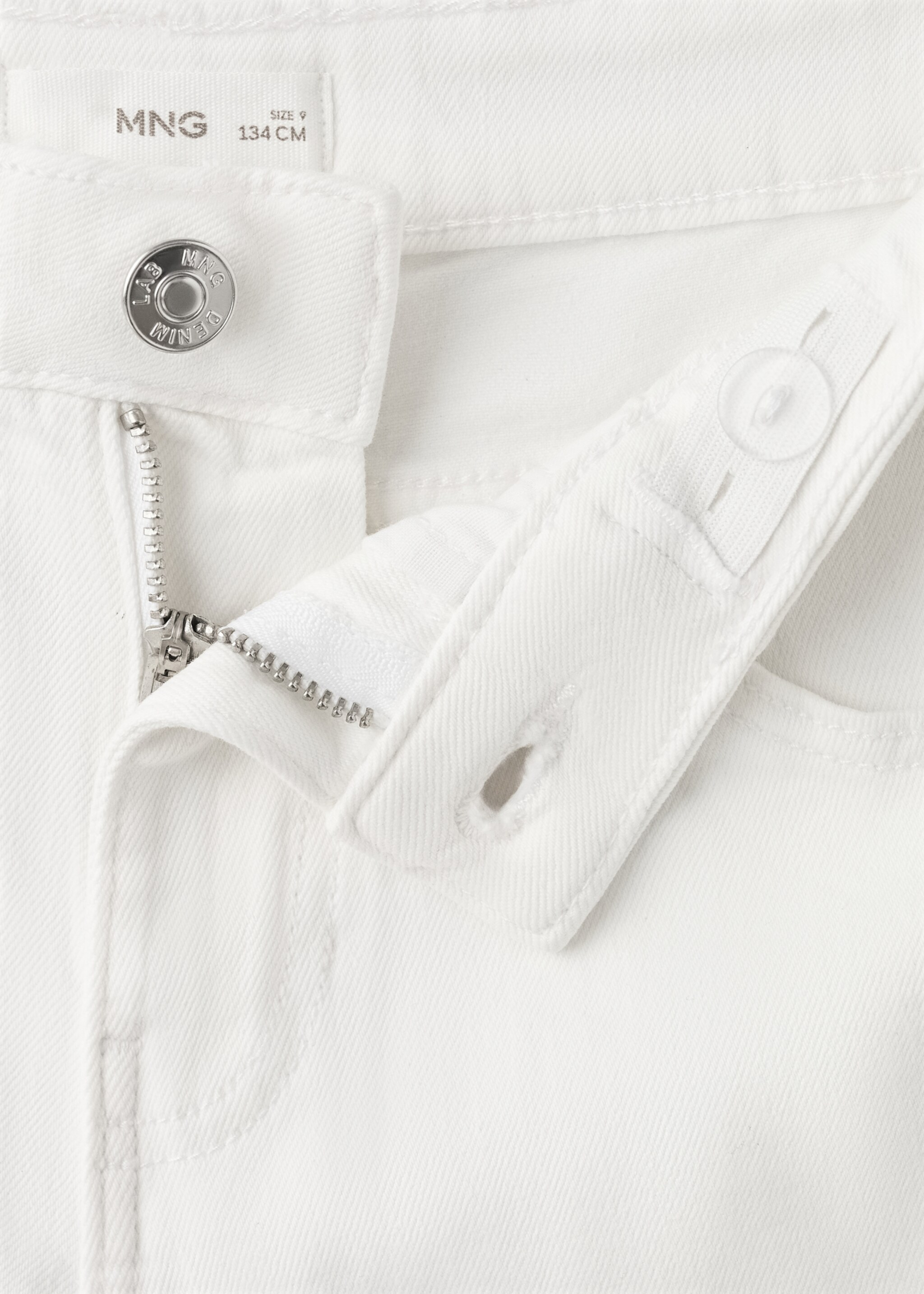 Straight-fit denim bermuda shorts - Details of the article 0, White. Ref: 27076348-00.