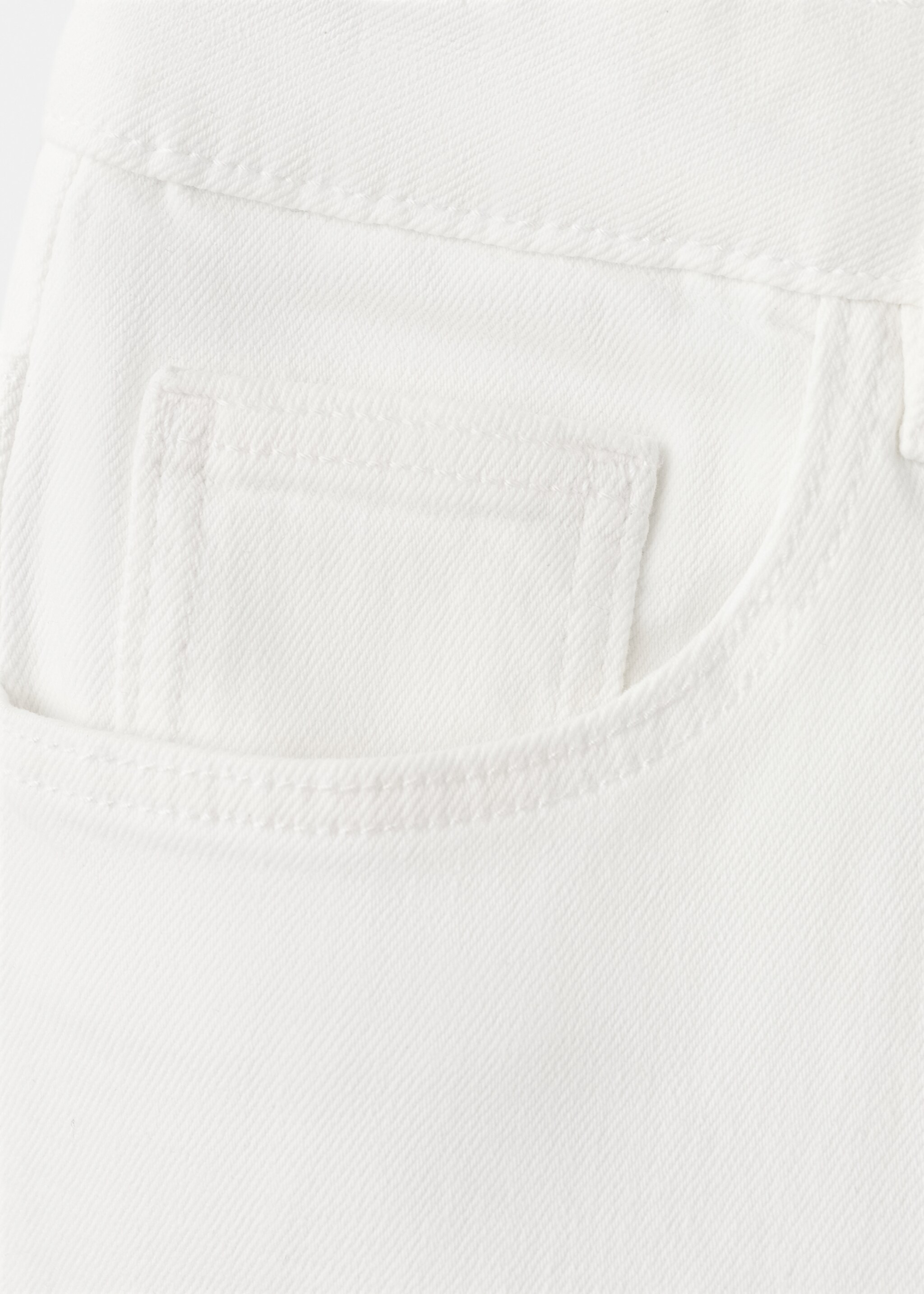Straight-fit denim bermuda shorts - Details of the article 8, White. Ref: 27076348-00.