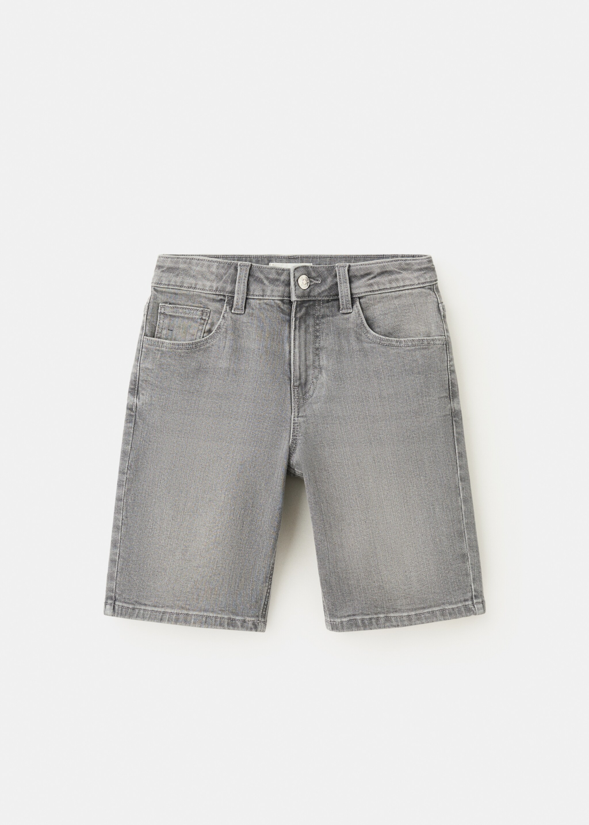 Straight-fit denim bermuda shorts - Article without model, Denim Grey. Ref: 27076348-00.