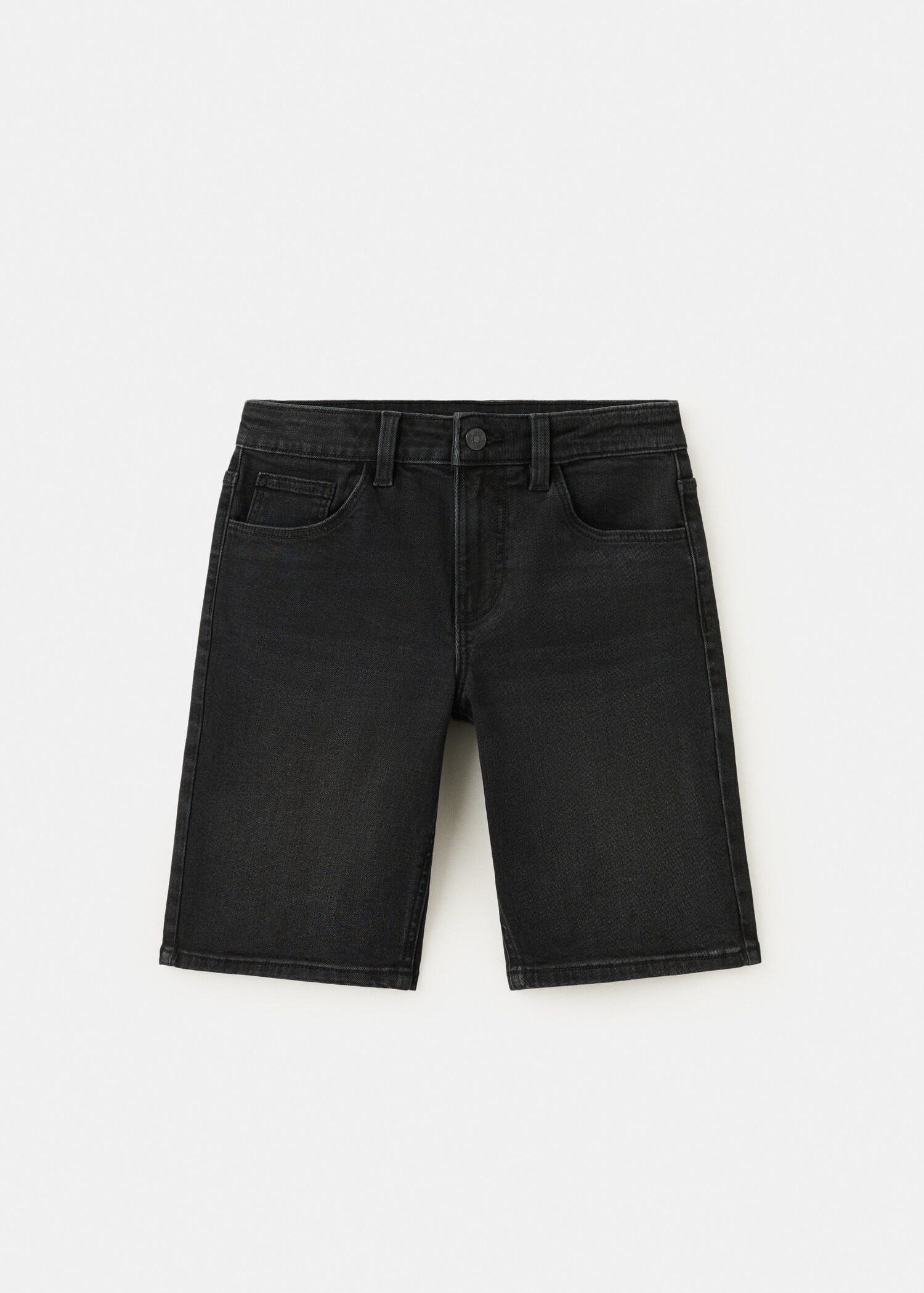 Straight-fit denim bermuda shorts - Article without model