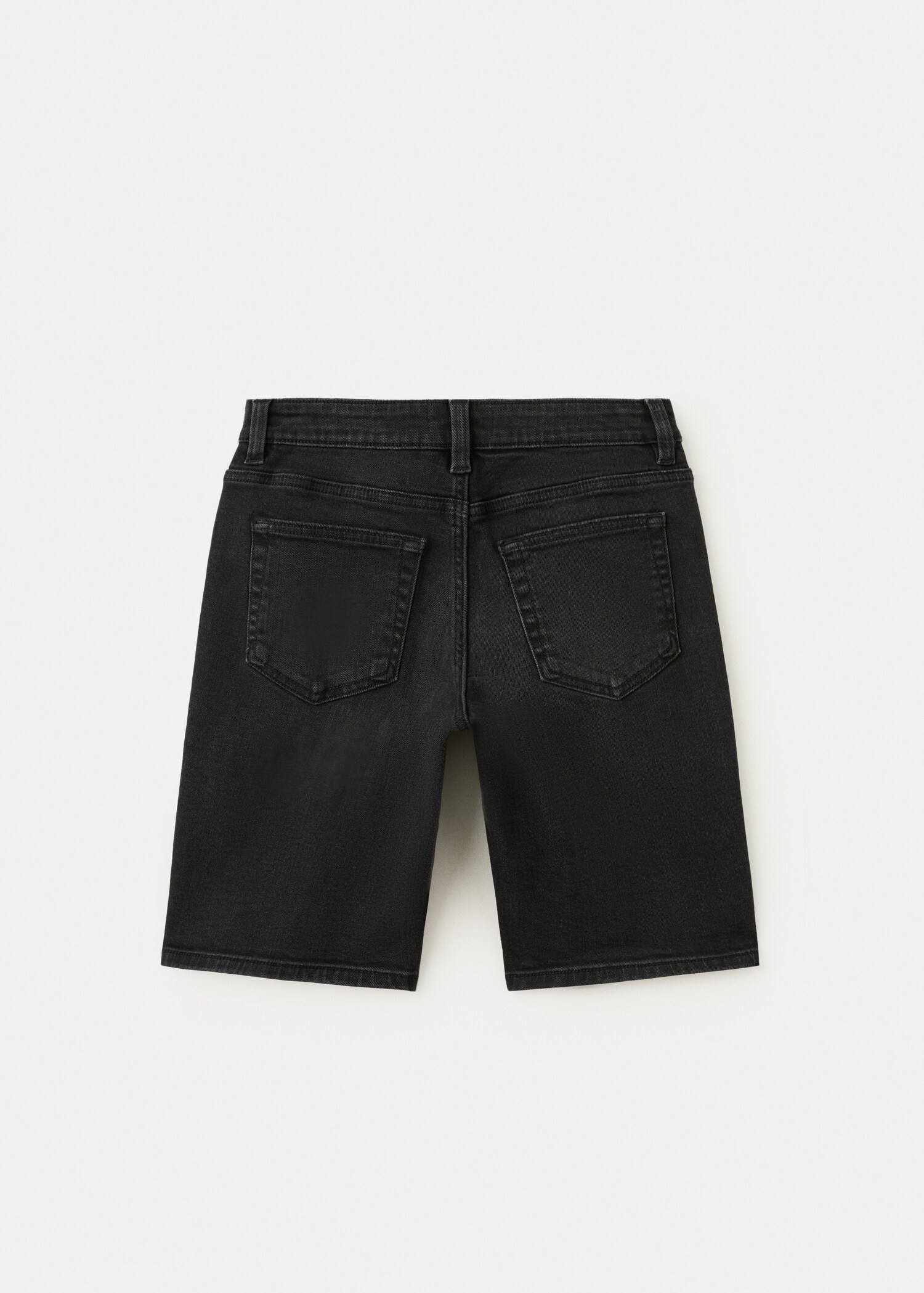 Straight-fit denim bermuda shorts - Reverse of the article
