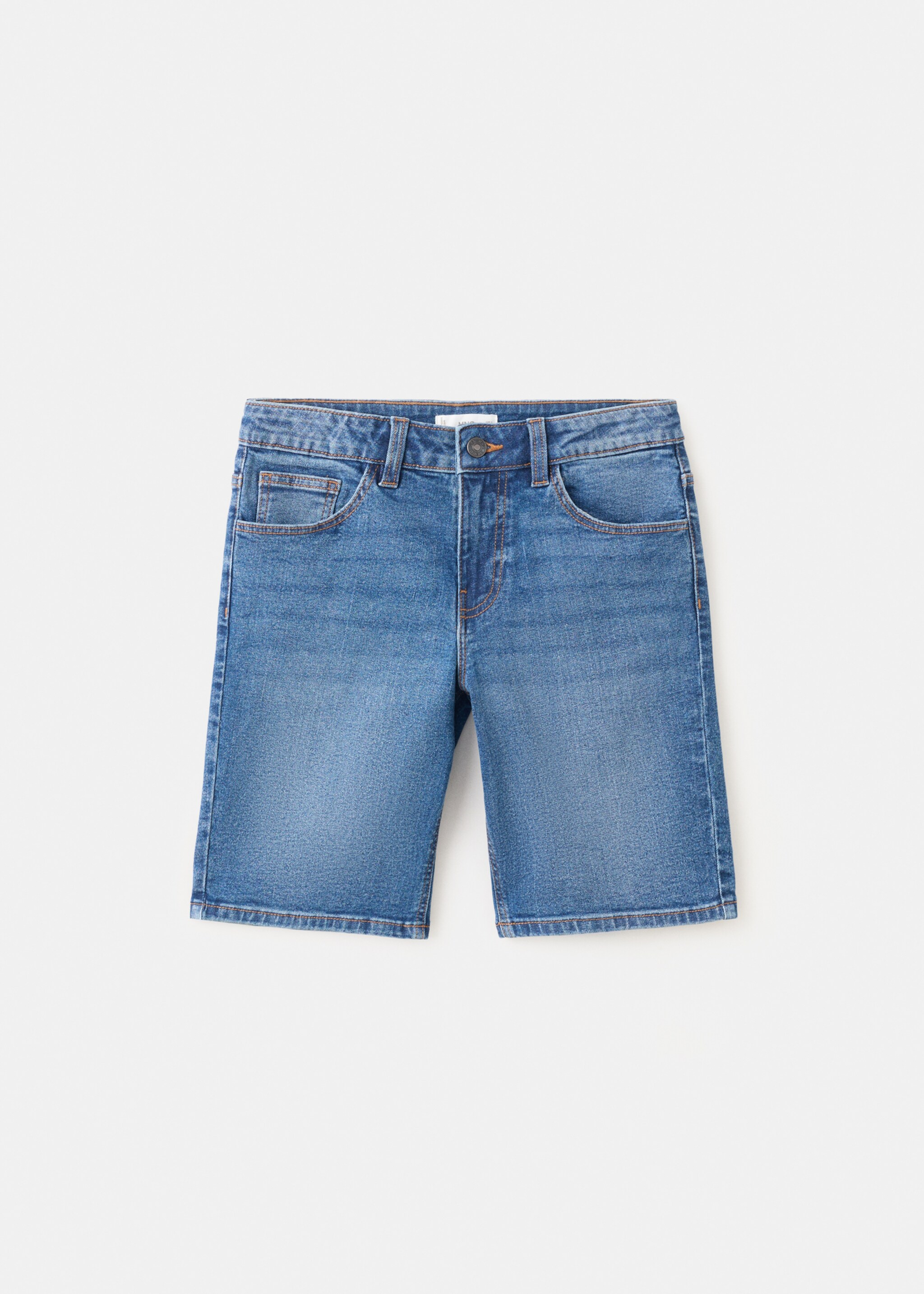 Straight-fit denim bermuda shorts - Article without model, Dark Blue. Ref: 27076348-00.