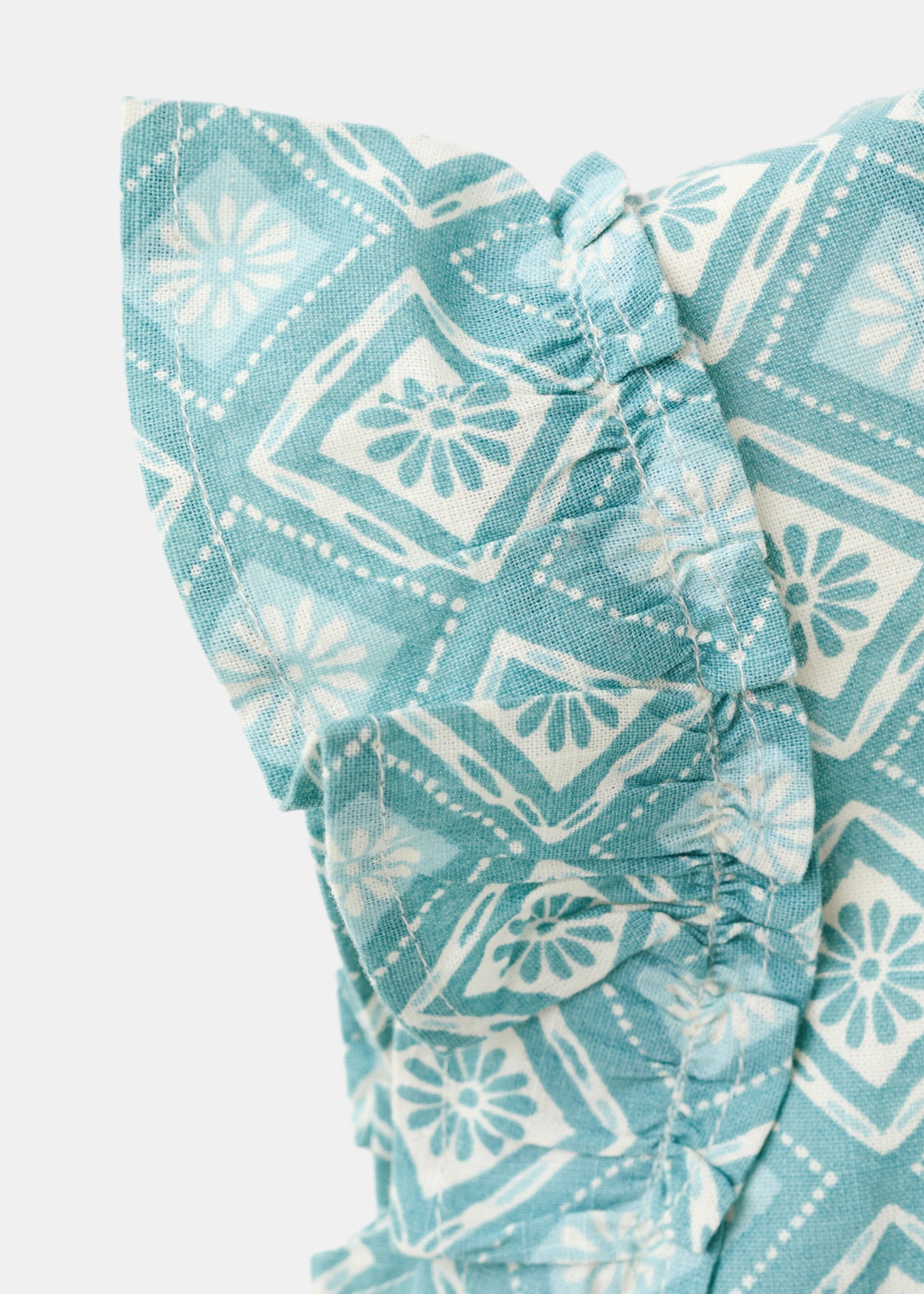 Frills printed jumpsuit - Details of the article 0, Pastel Green. Ref: 27076349-00.