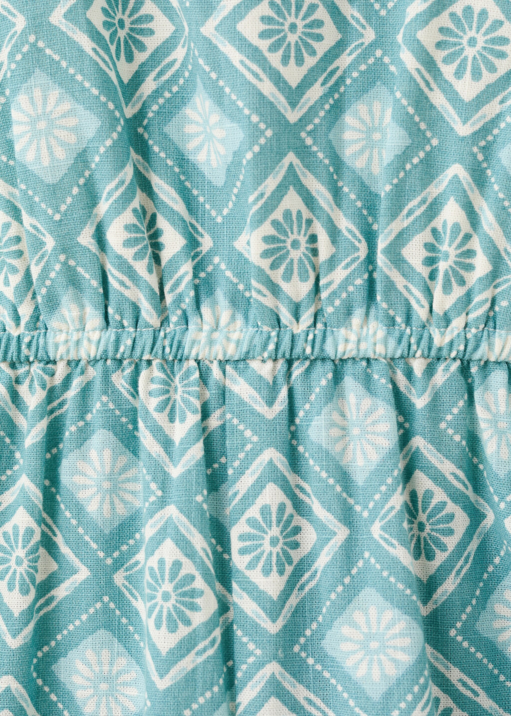 Frills printed jumpsuit - Details of the article 8, Pastel Green. Ref: 27076349-00.