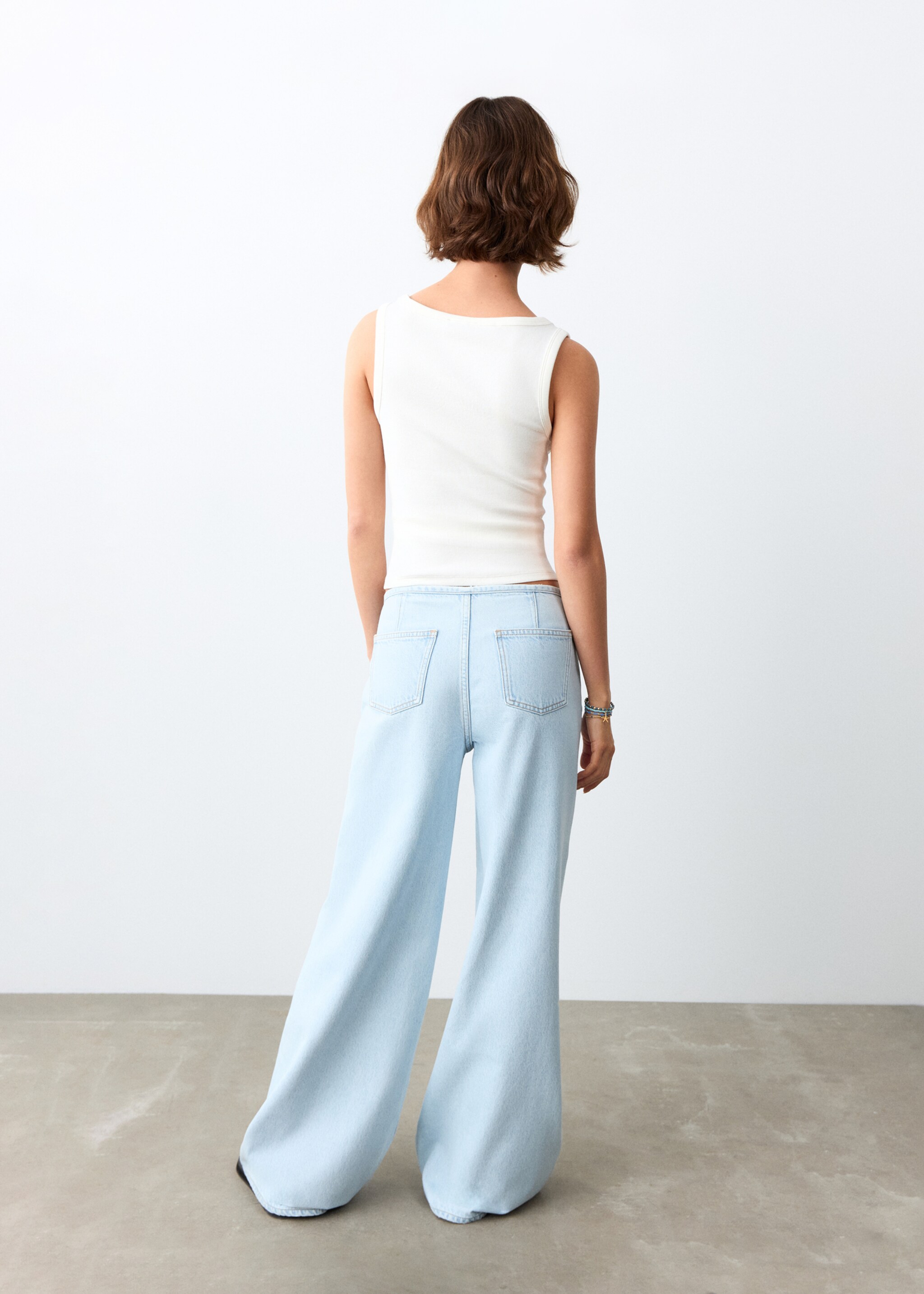 Top basique coton - Verso de l’article, Blanc cassé. Ref: 27076352-00.